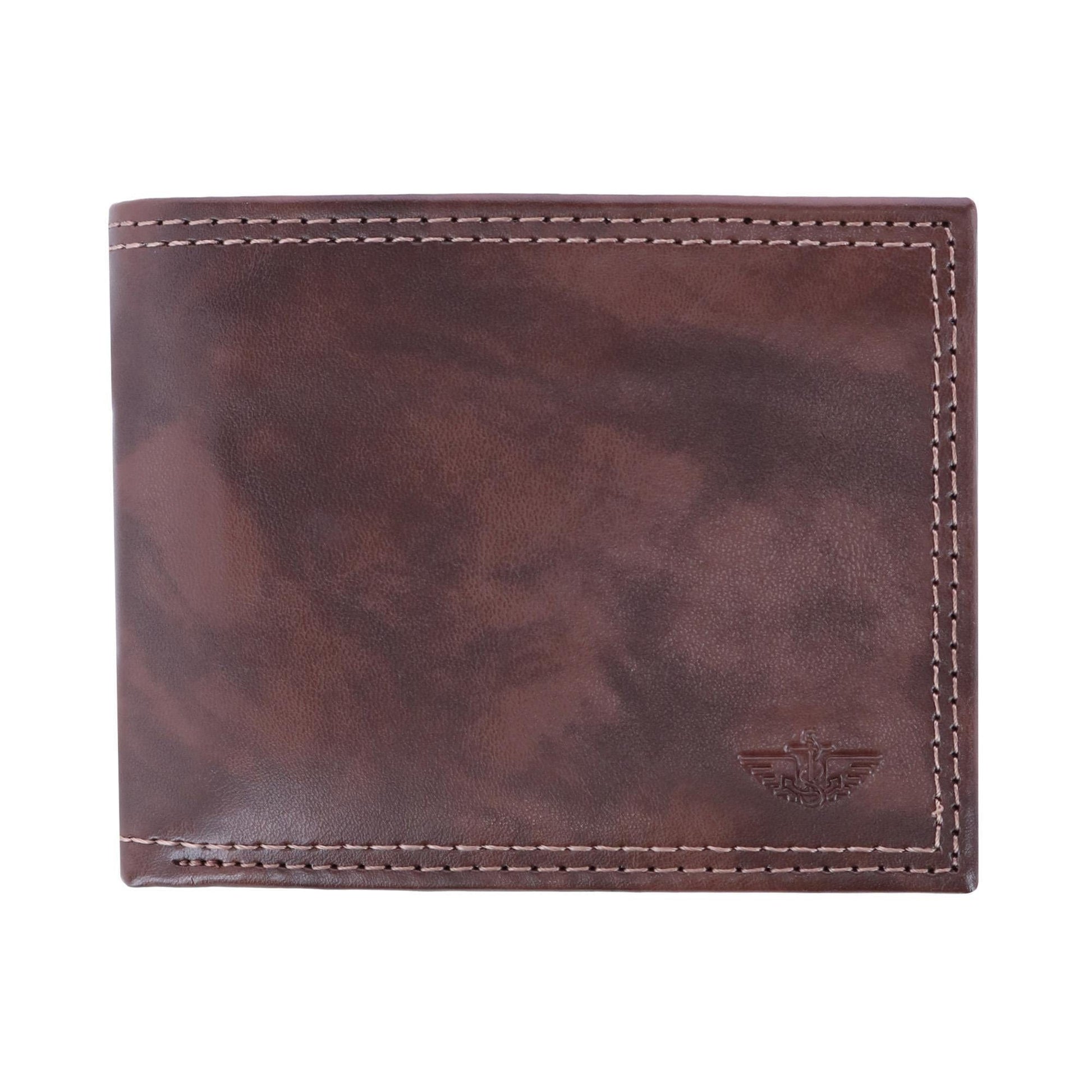 Dockers Men's Leather RFID Slimfold Bifold Wallet - Brown
