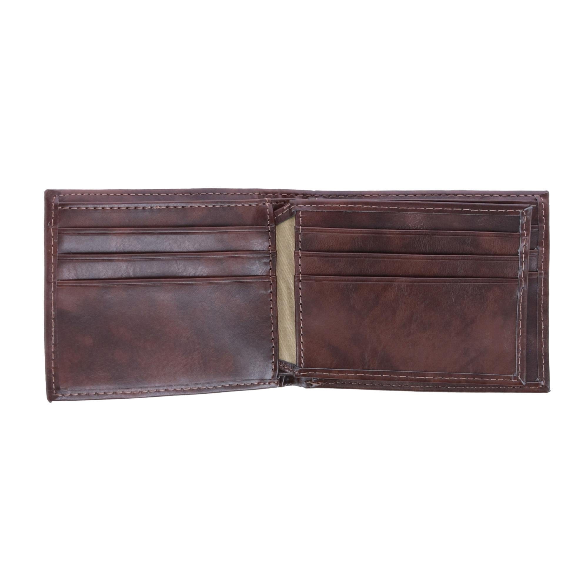 Dockers Men's Leather RFID Slimfold Bifold Wallet - Brown