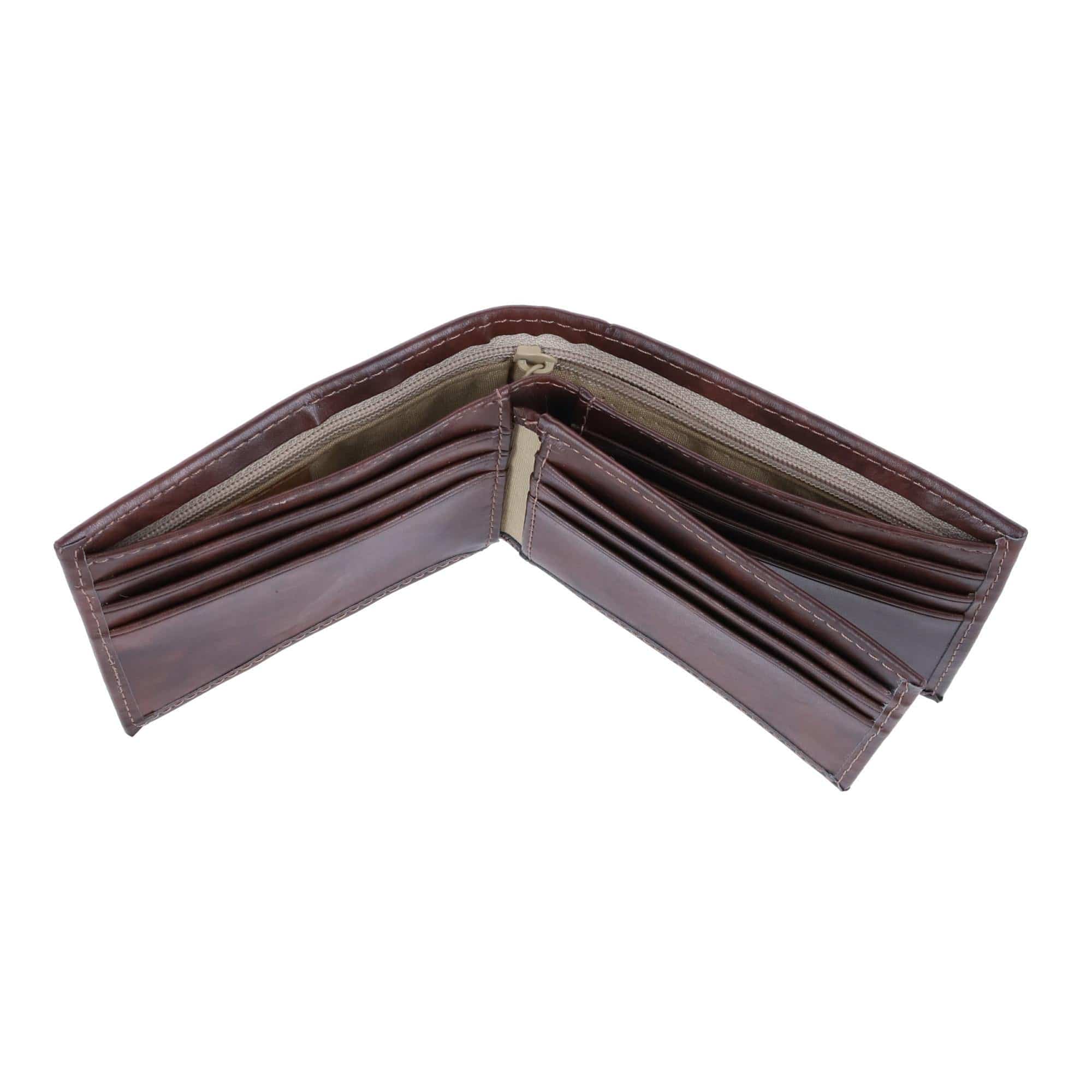 Dockers Men's Leather RFID Slimfold Bifold Wallet - Brown