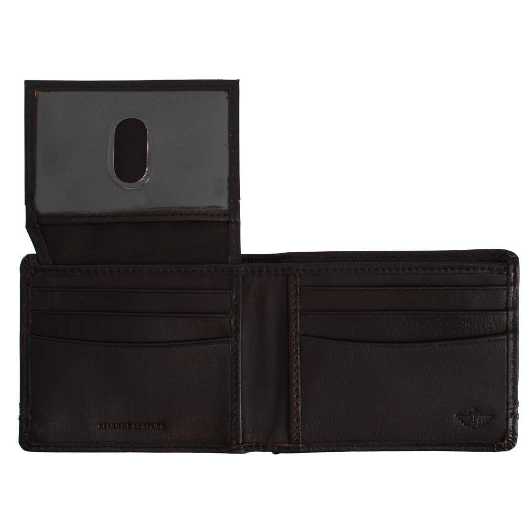 Dockers Men's Leather RFID Extra Capacity Passcase Wallet - Cordovan