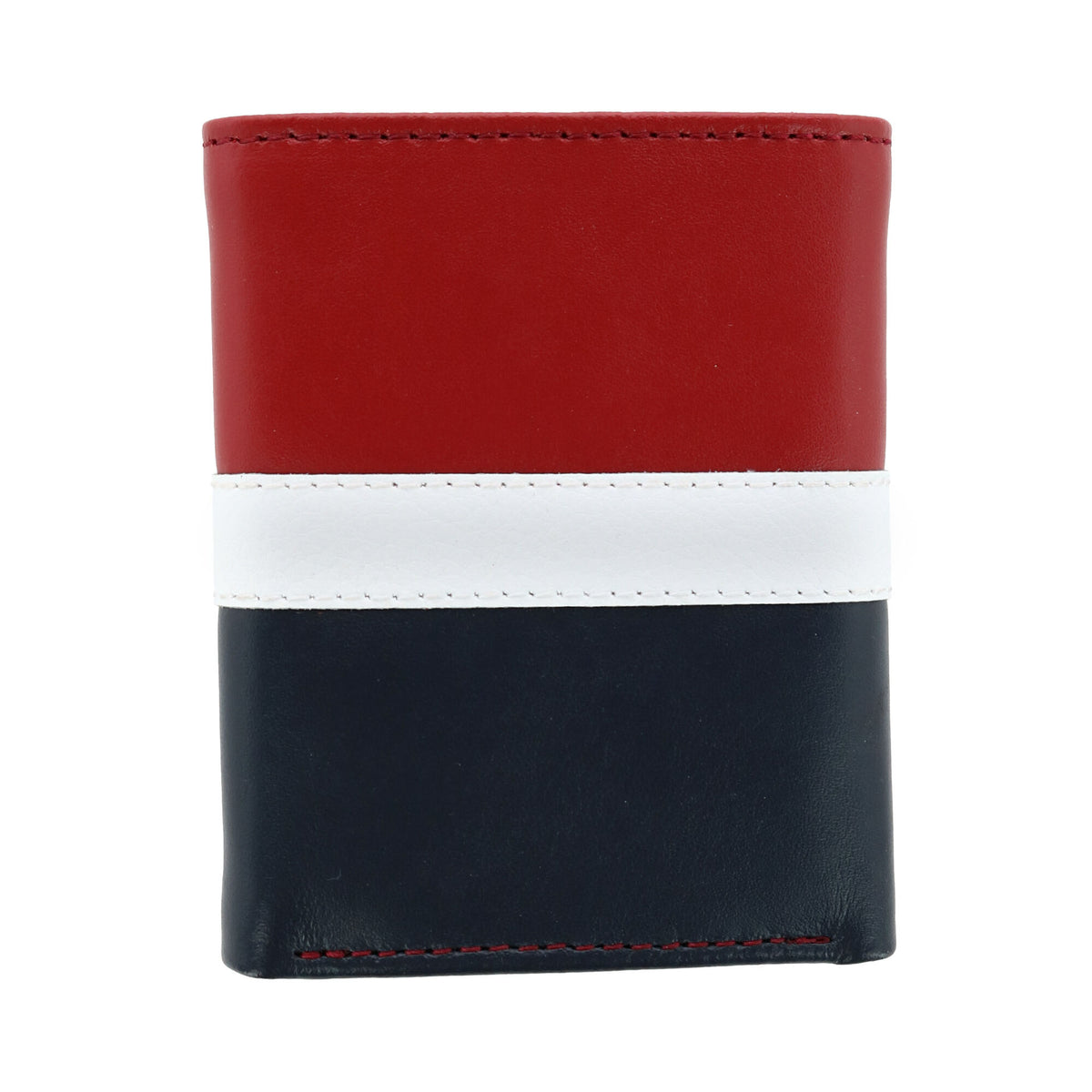 Tommy Hilfiger Men's Leather Americana RFID Extra Capacity Trifold Wallet - Red, White, and Blue