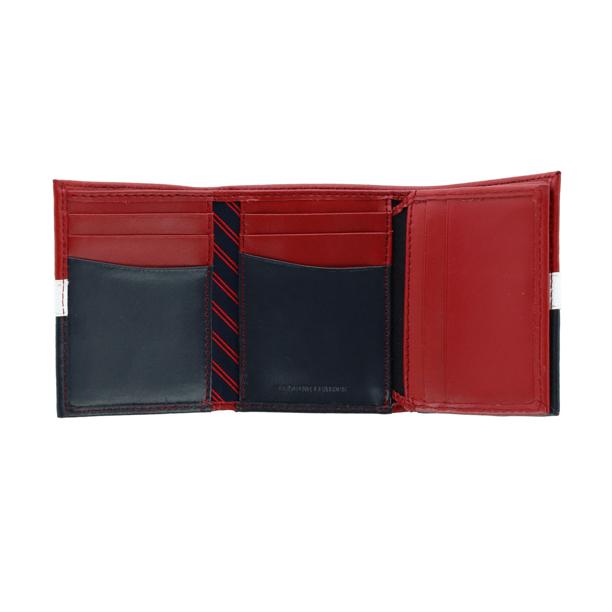 Tommy Hilfiger Men's Leather Americana RFID Extra Capacity Trifold Wallet - Red, White, and Blue