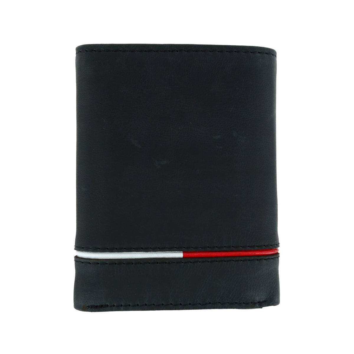 Tommy Hilfiger Men's Leather Leif RFID Trifold Wallet with Double ID - Black