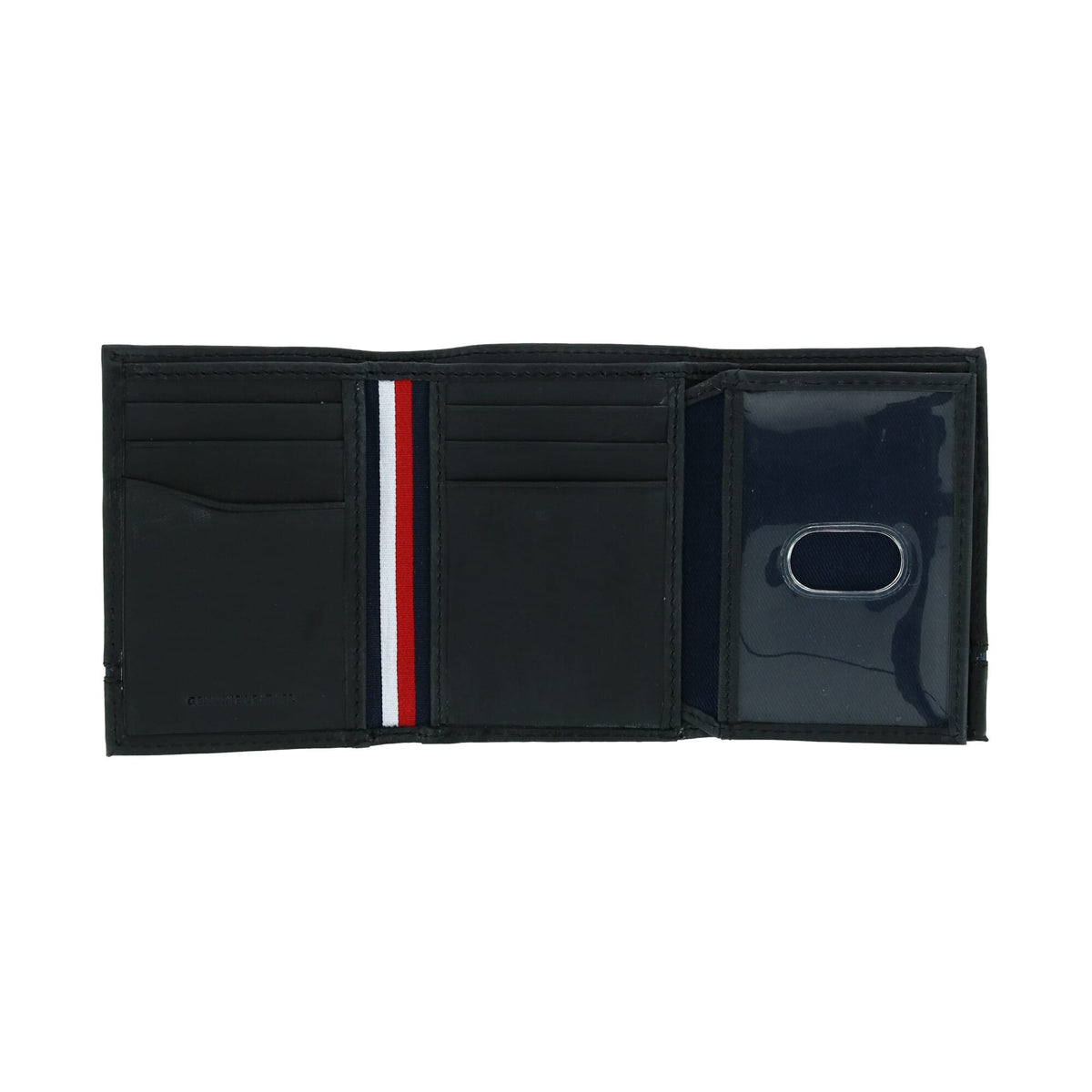 Tommy Hilfiger Men's Leather Leif RFID Trifold Wallet with Double ID - Black