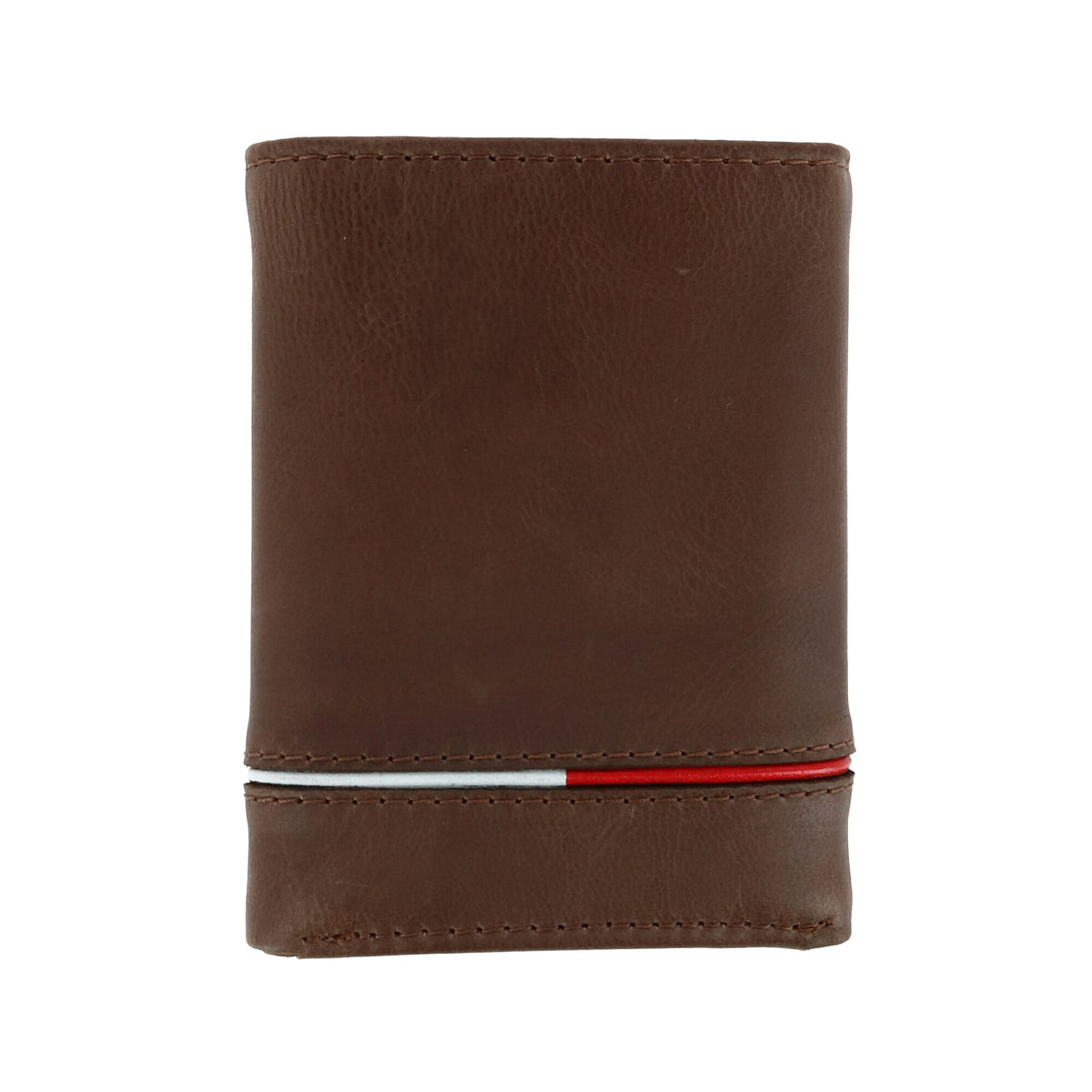 Tommy Hilfiger Men's Leather Leif RFID Trifold Wallet with Double ID - Brown
