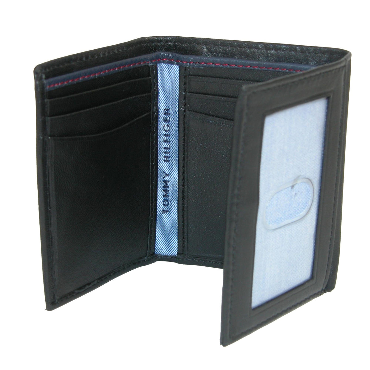 Tommy Hilfiger Men's Leather Oxford Slim Trifold Wallet - Black