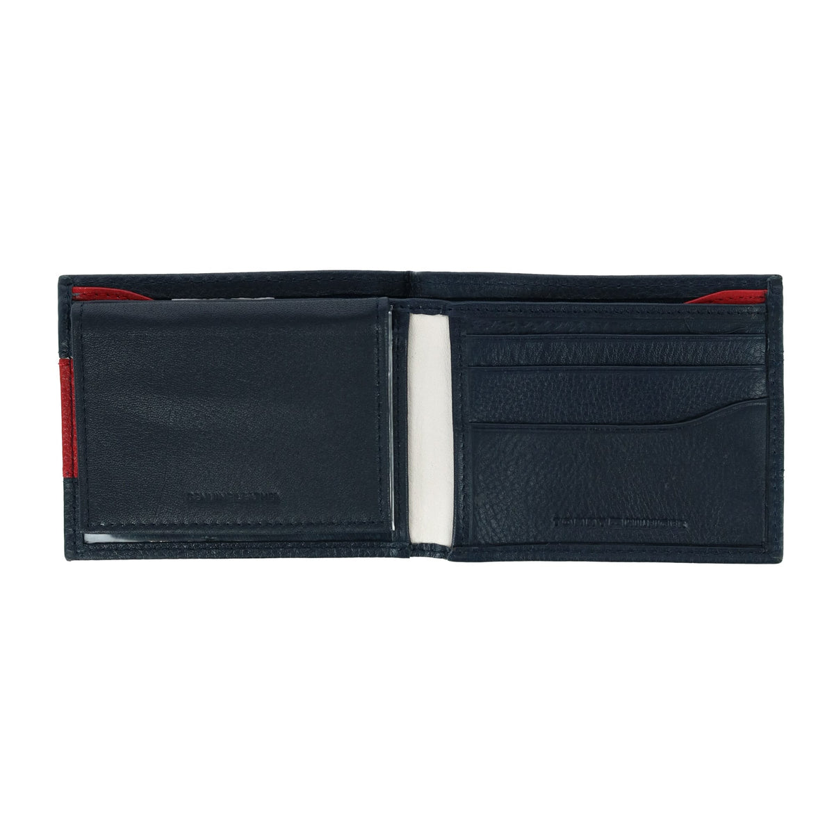 Tommy Hilfiger Men's Leather RFID Bifold Wallet with Removable Passcase - Navy