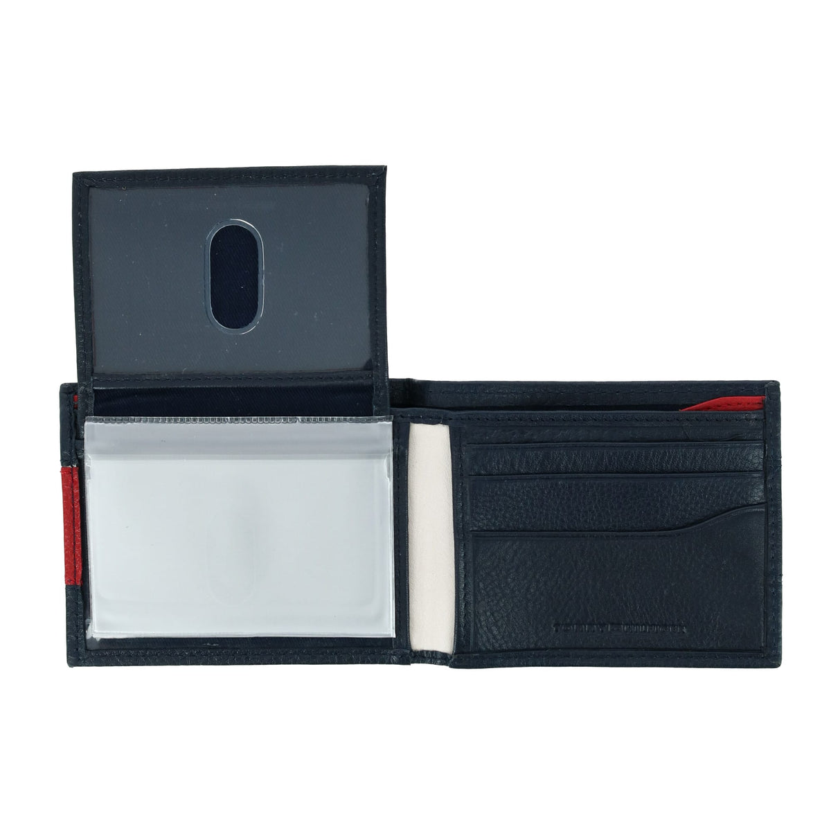 Tommy Hilfiger Men's Leather RFID Bifold Wallet with Removable Passcase - Navy