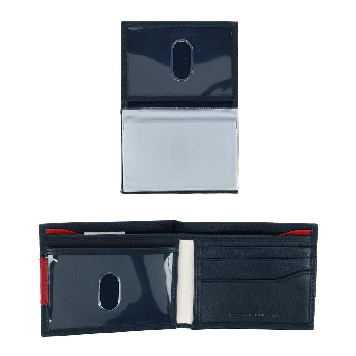 Tommy Hilfiger Men's Leather RFID Bifold Wallet with Removable Passcase - Navy