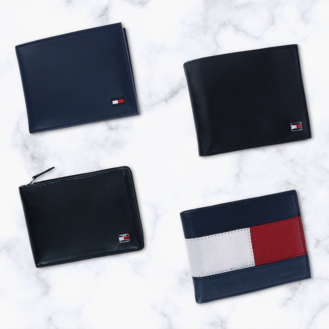Tommy Hilfiger Men's Leather RFID Bifold Wallet with Removable Passcase - Navy