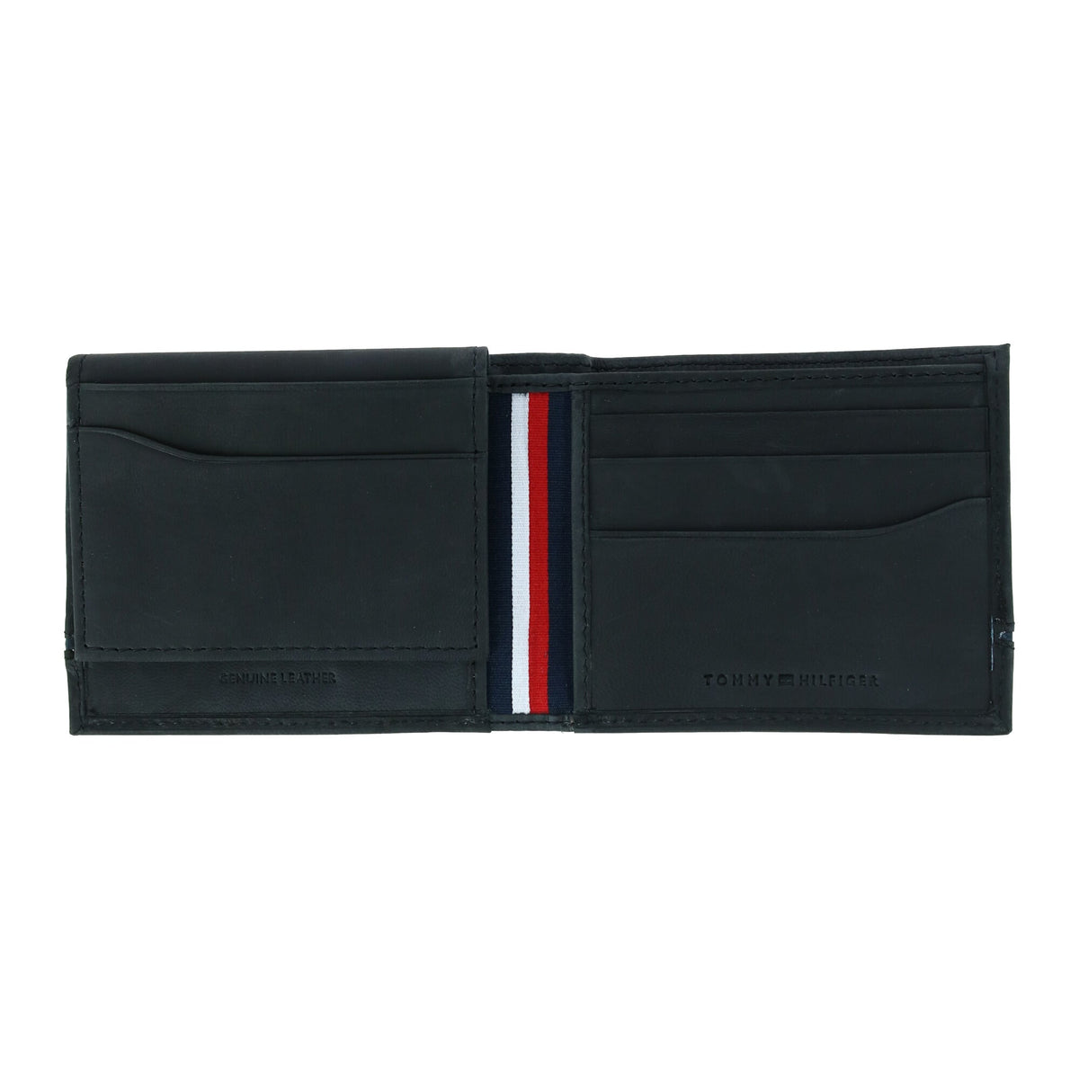 Tommy Hilfiger Men's Leather Leif RFID Bifold Wallet with Flip ID - Black