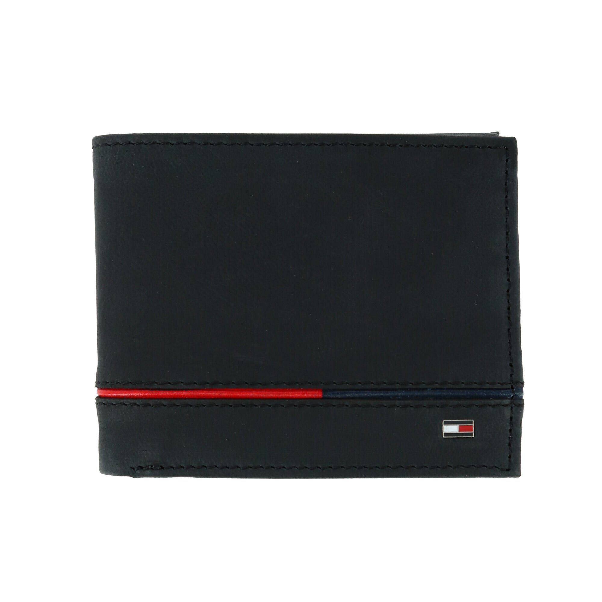Tommy Hilfiger Men's Leather Leif RFID Bifold with Flip ID