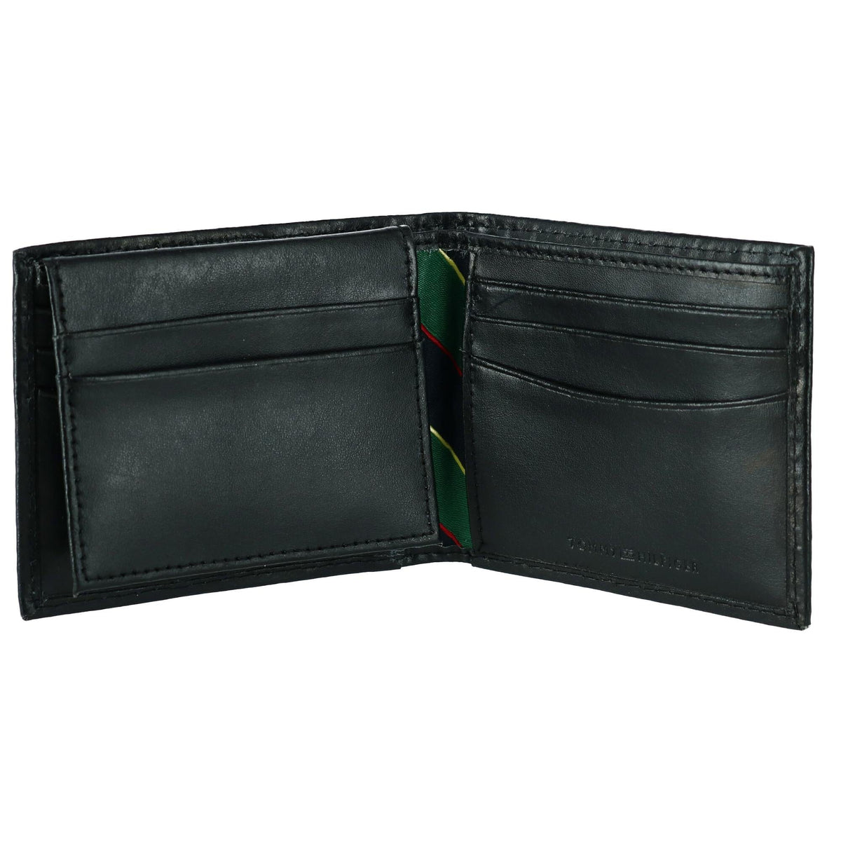 Tommy Hilfiger Men's Leather Fordham Passcase Bifold Wallet - Black
