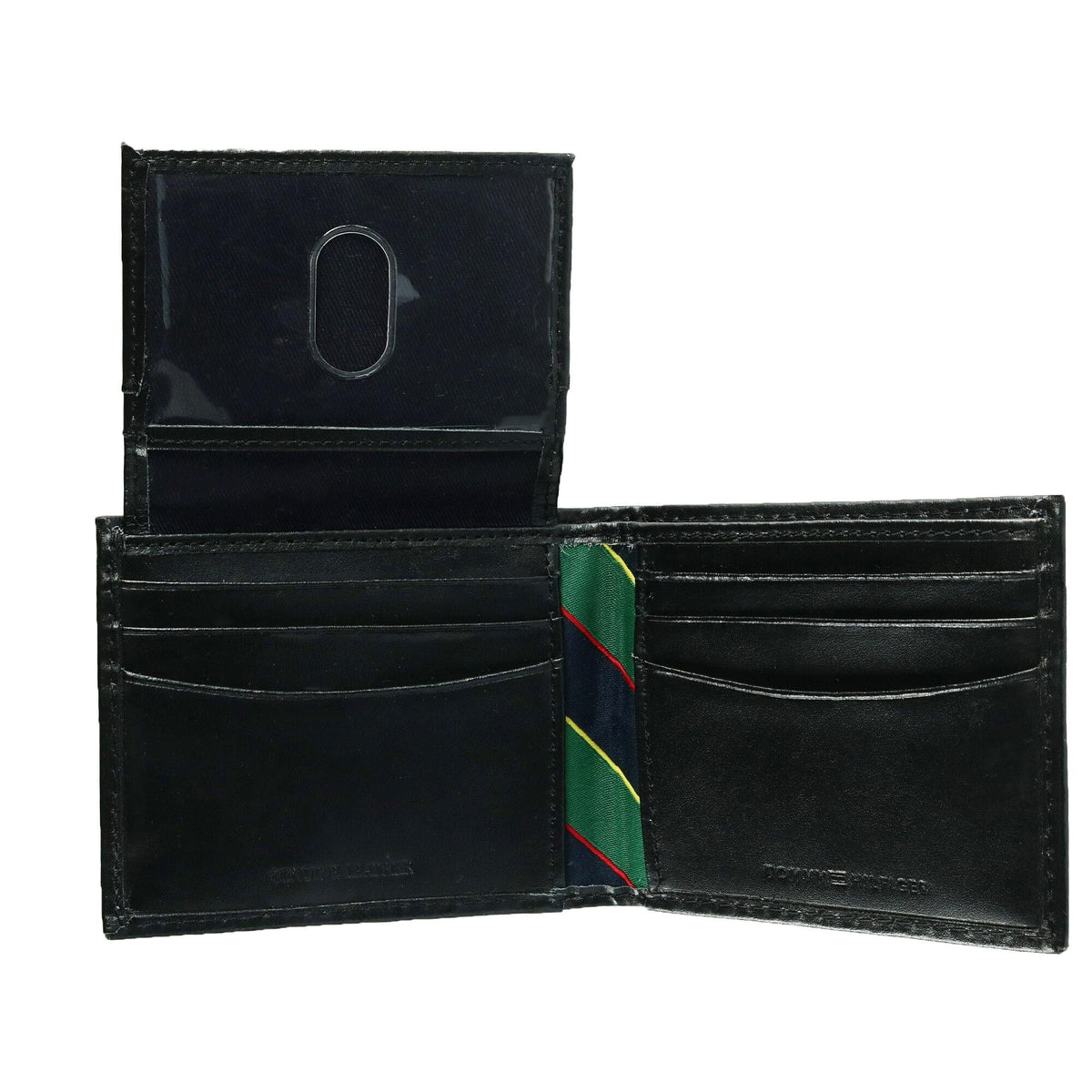 Tommy Hilfiger Men's Leather Fordham Passcase Bifold Wallet - Black