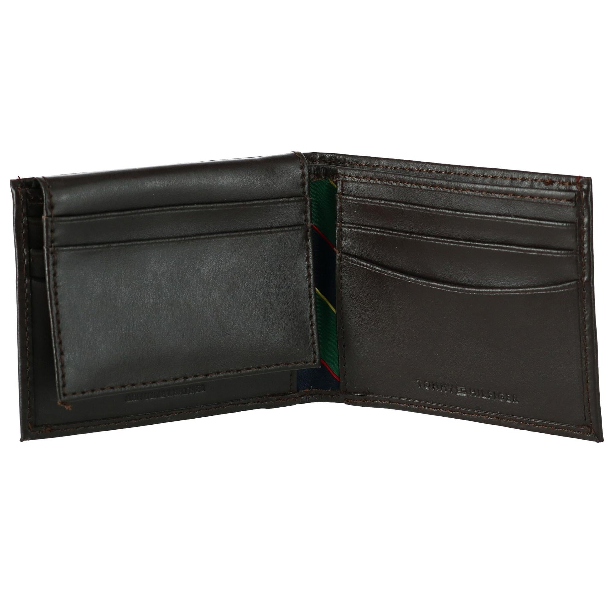 Tommy Hilfiger Men's Leather Fordham Passcase Bifold Wallet - Brown