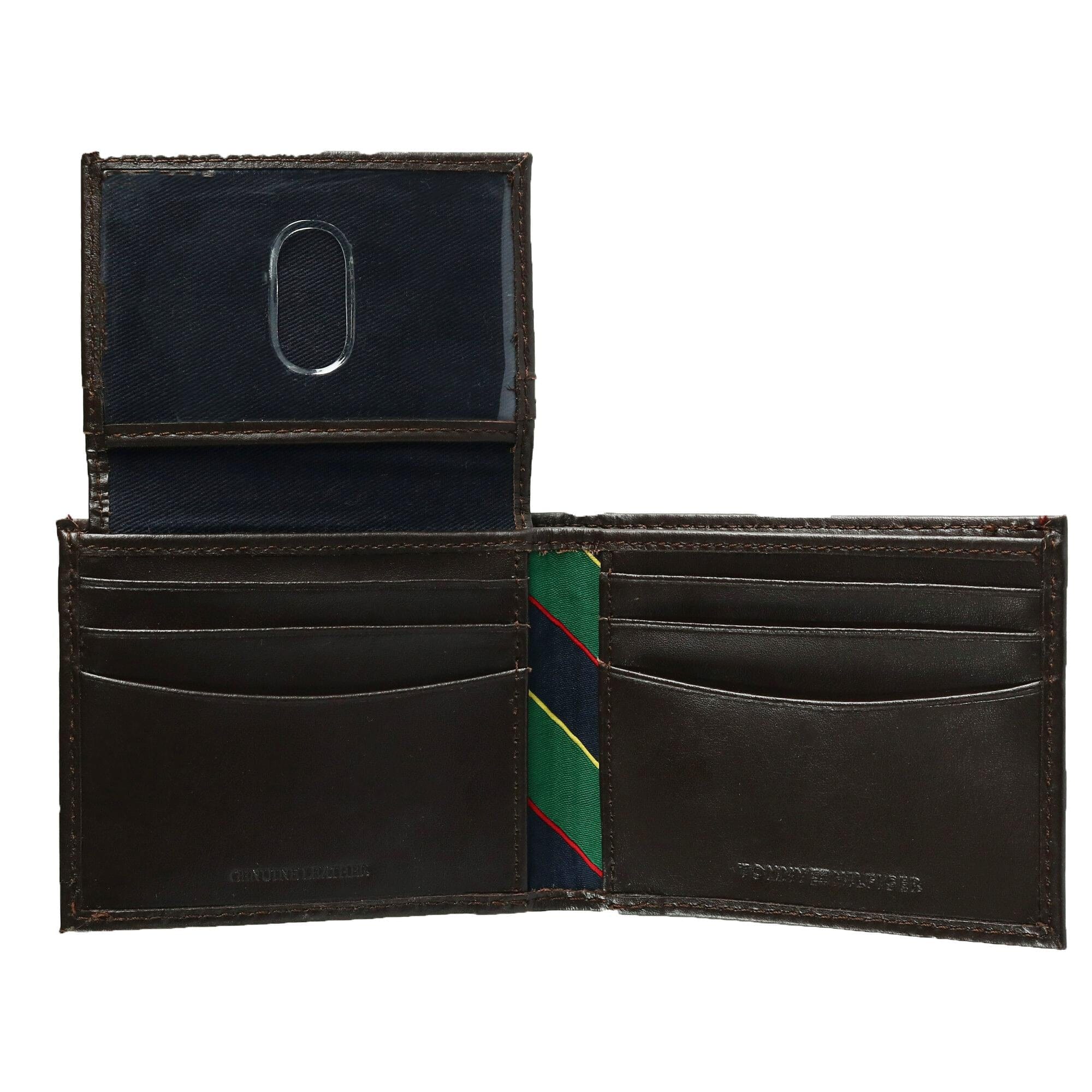 Tommy Hilfiger Men's Leather Fordham Passcase Bifold Wallet - Brown