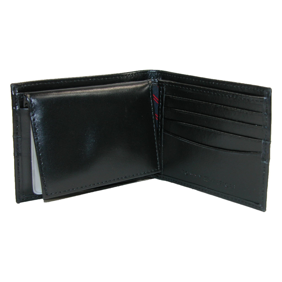 Tommy Hilfiger Men's Leather Ranger Passcase Bifold Wallet - Black