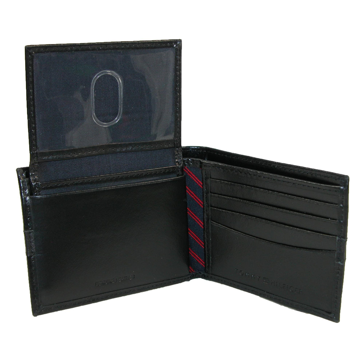 Tommy Hilfiger Men's Leather Ranger Passcase Bifold Wallet - Black