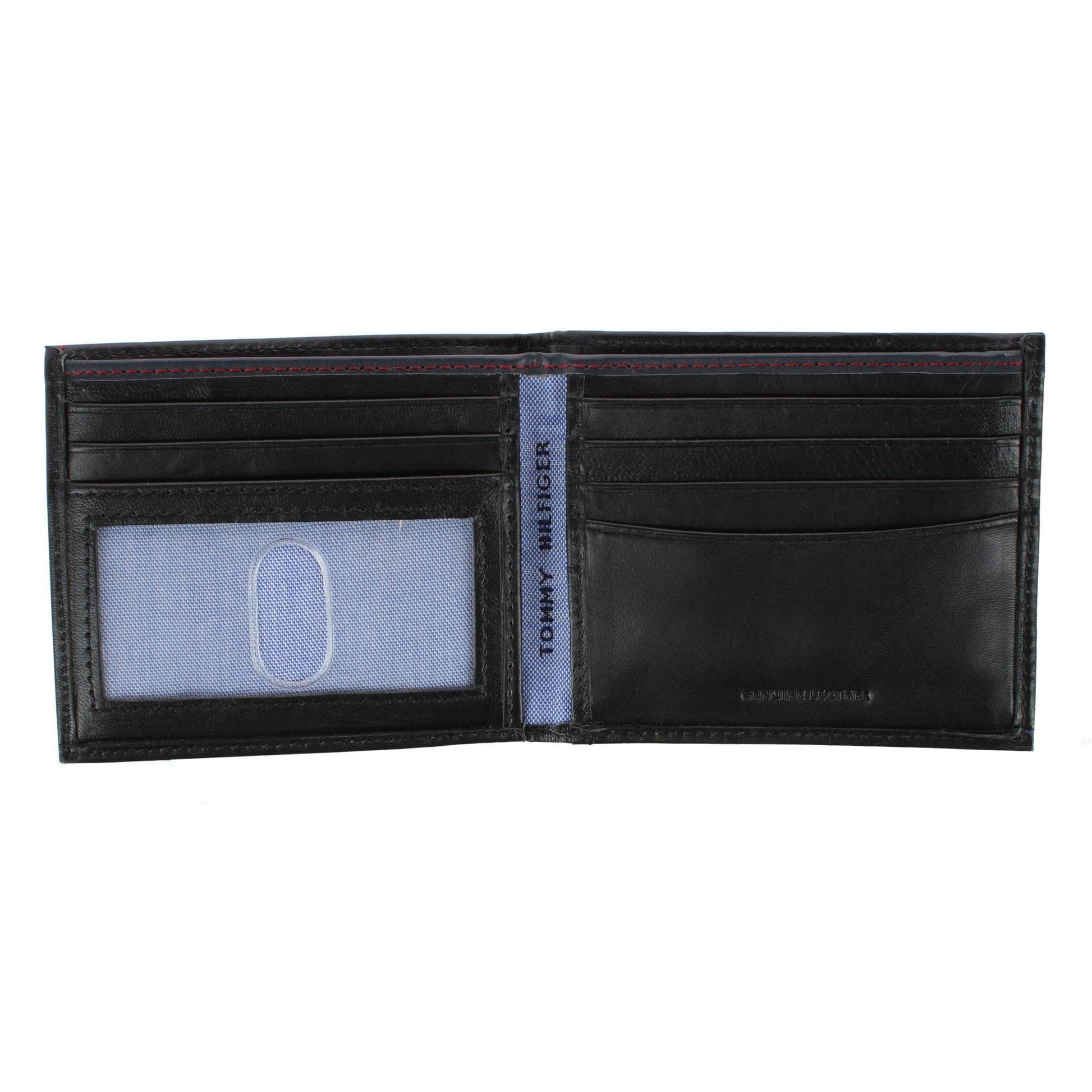 Tommy Hilfiger Men's Leather Oxford Slim Bifold Wallet - Black