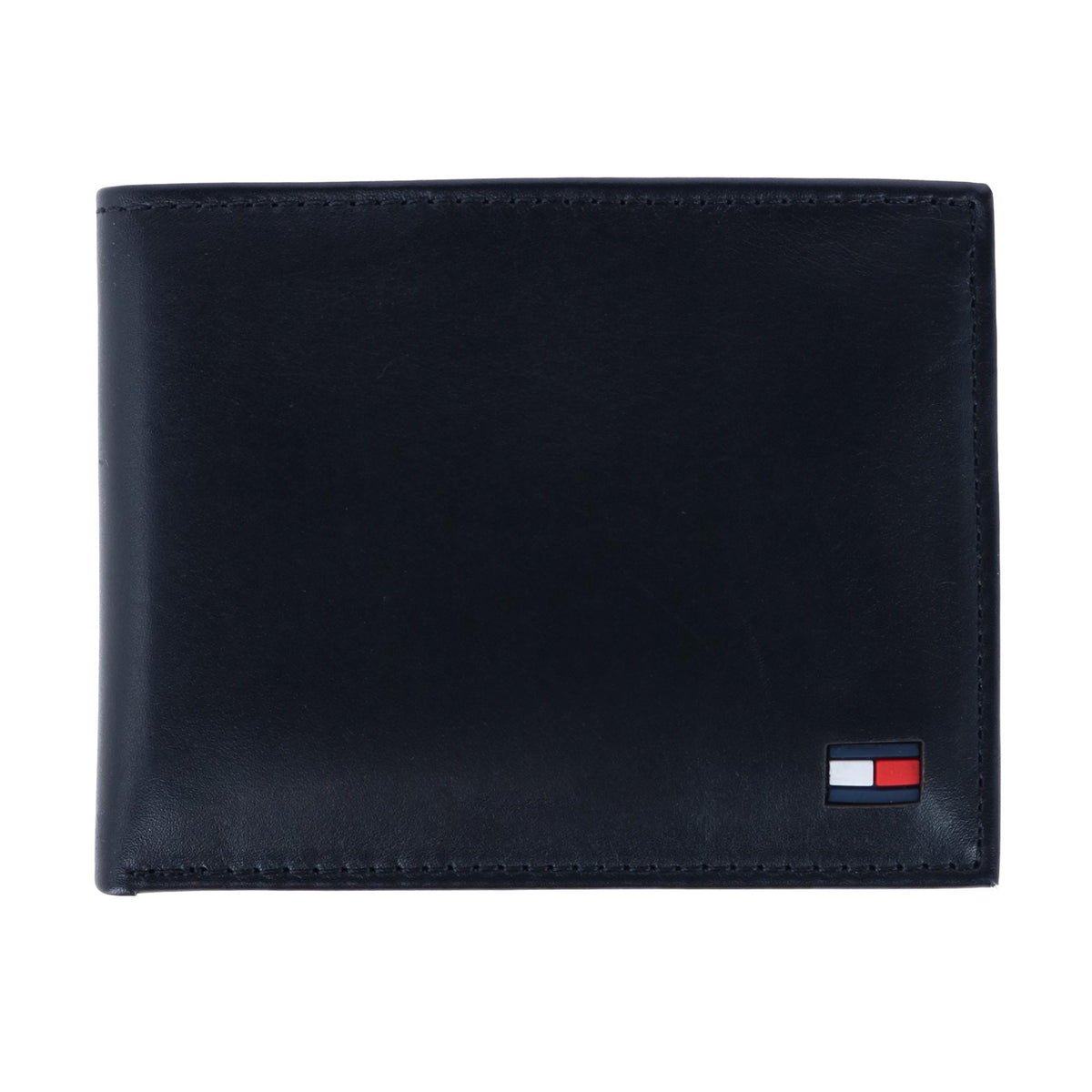 Tommy Hilfiger Men's Leather Dore Passcase Bifold Wallet - Black