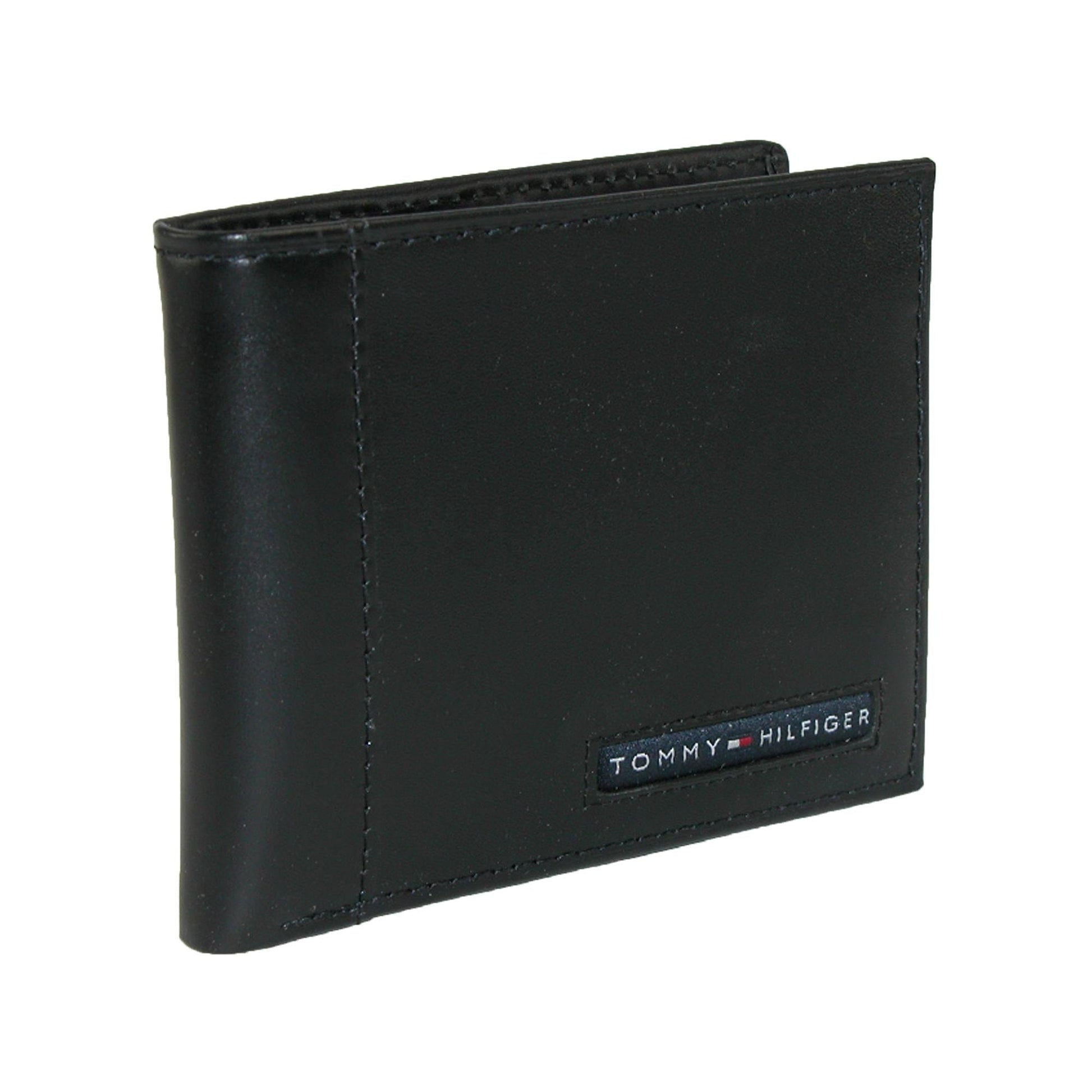 Tommy Hilfiger Men's Leather Cambridge Bifold Passcase Wallet - Black