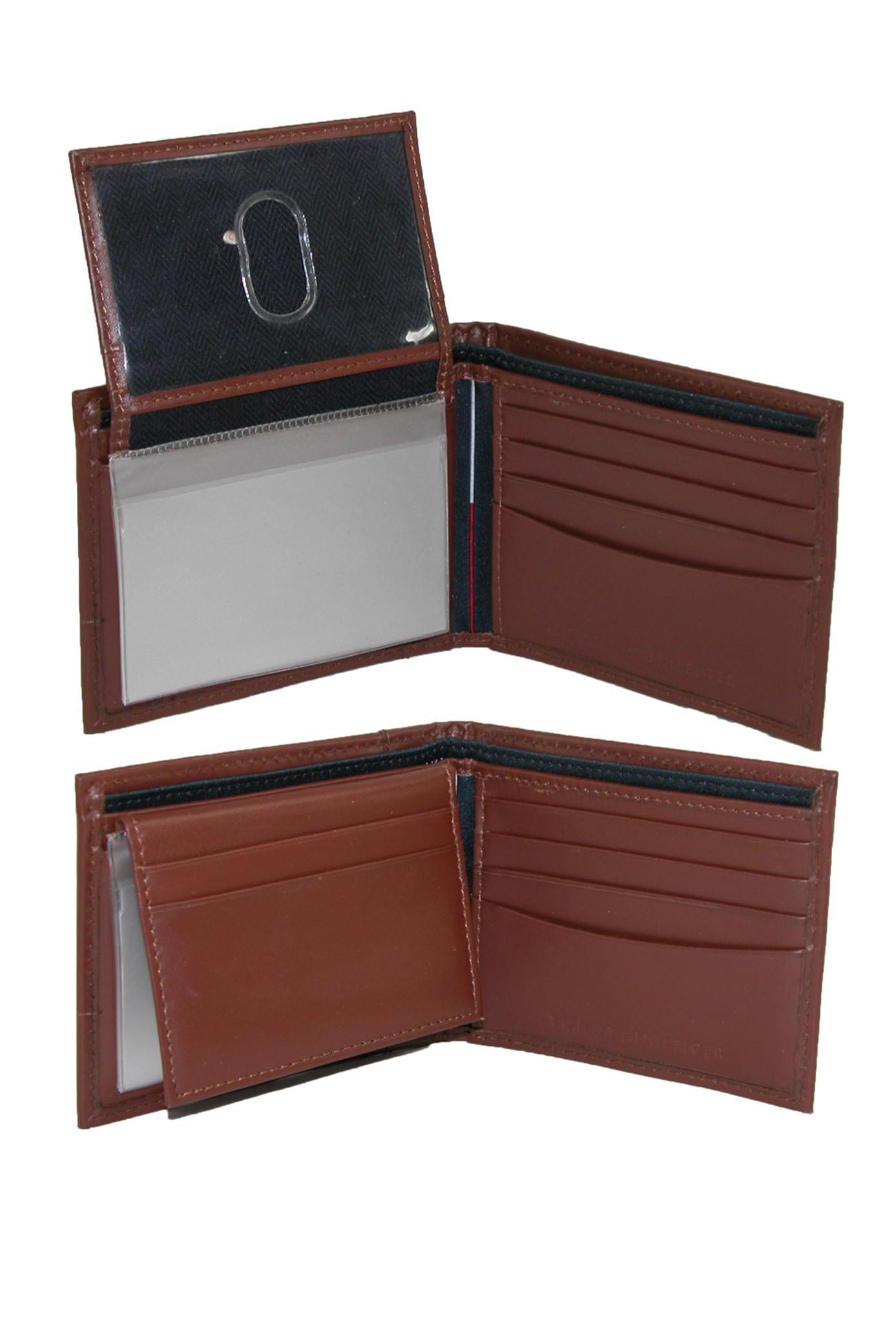 Tommy Hilfiger Men's Leather Cambridge Bifold Passcase Wallet - Tan