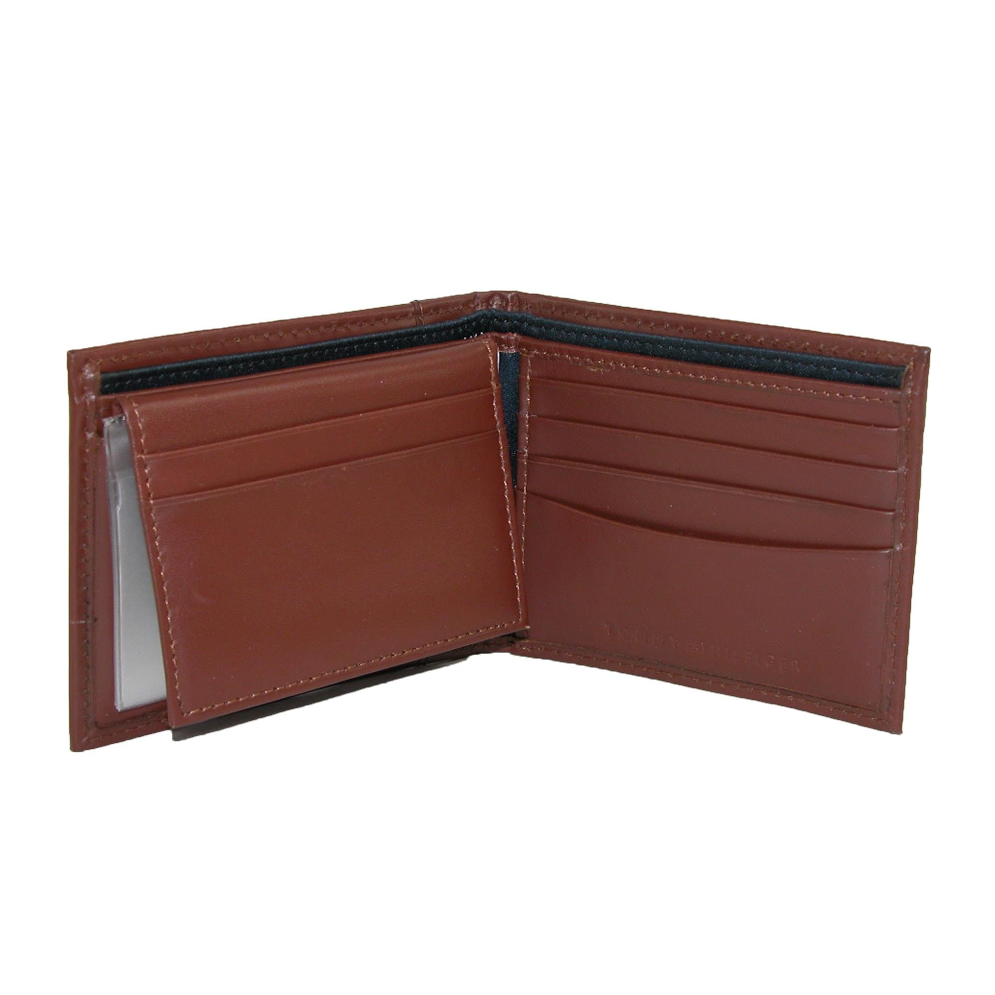 Tommy Hilfiger Men's Leather Cambridge Bifold Passcase Wallet - Tan