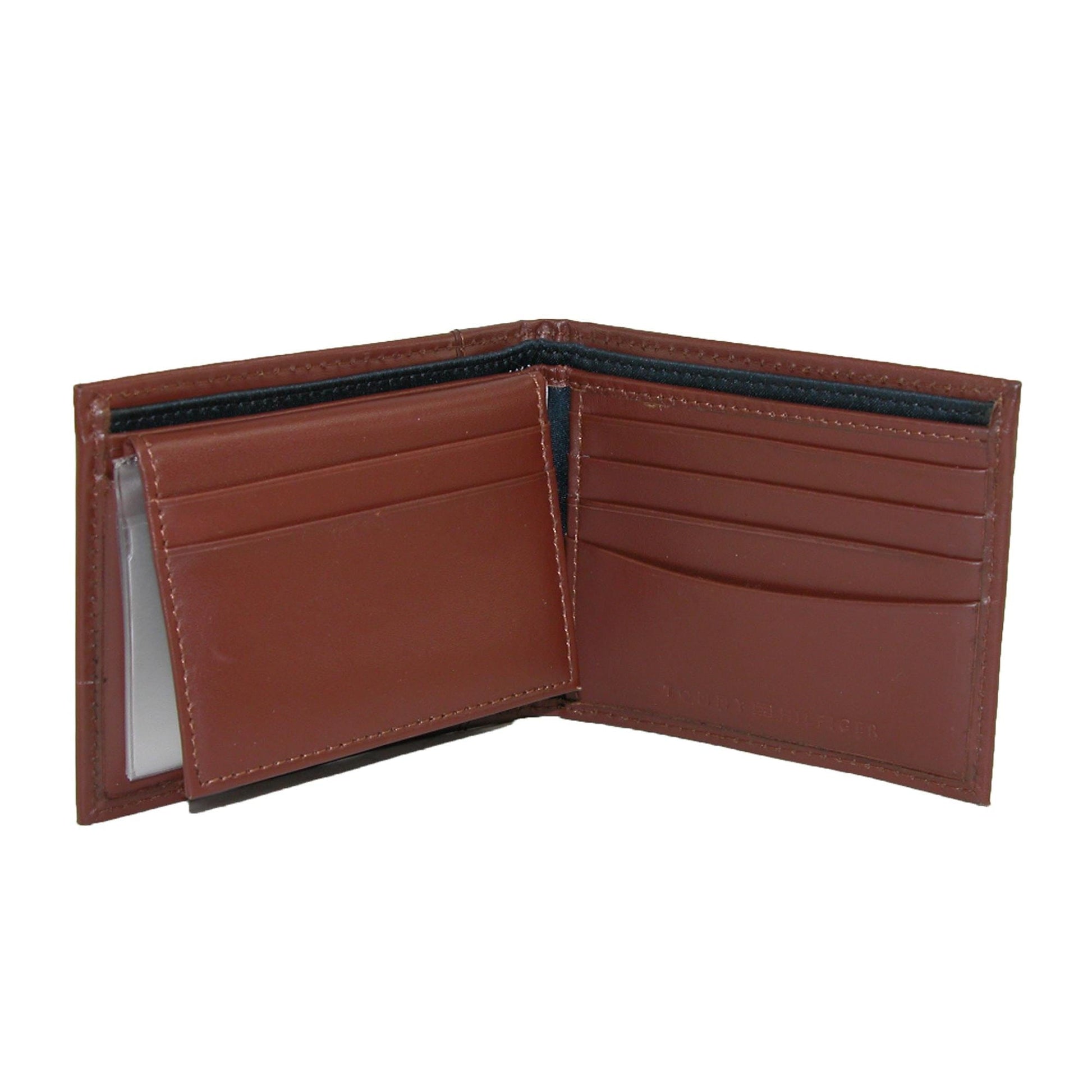 Tommy Hilfiger Men's Leather Cambridge Bifold Passcase Wallet - Tan