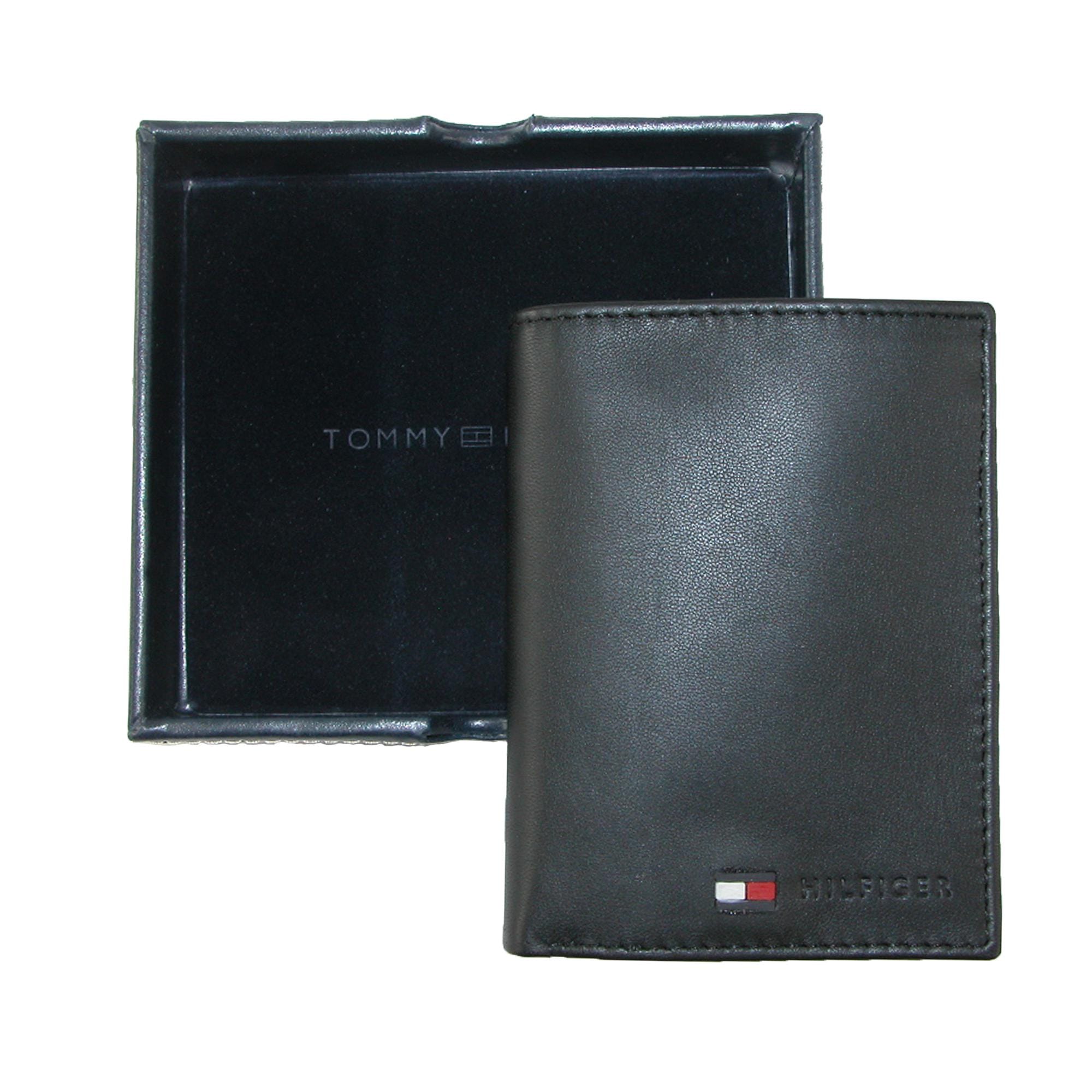 Tommy Hilfiger Men's Leather Stockton Credit Card Organizer Wallet - Black