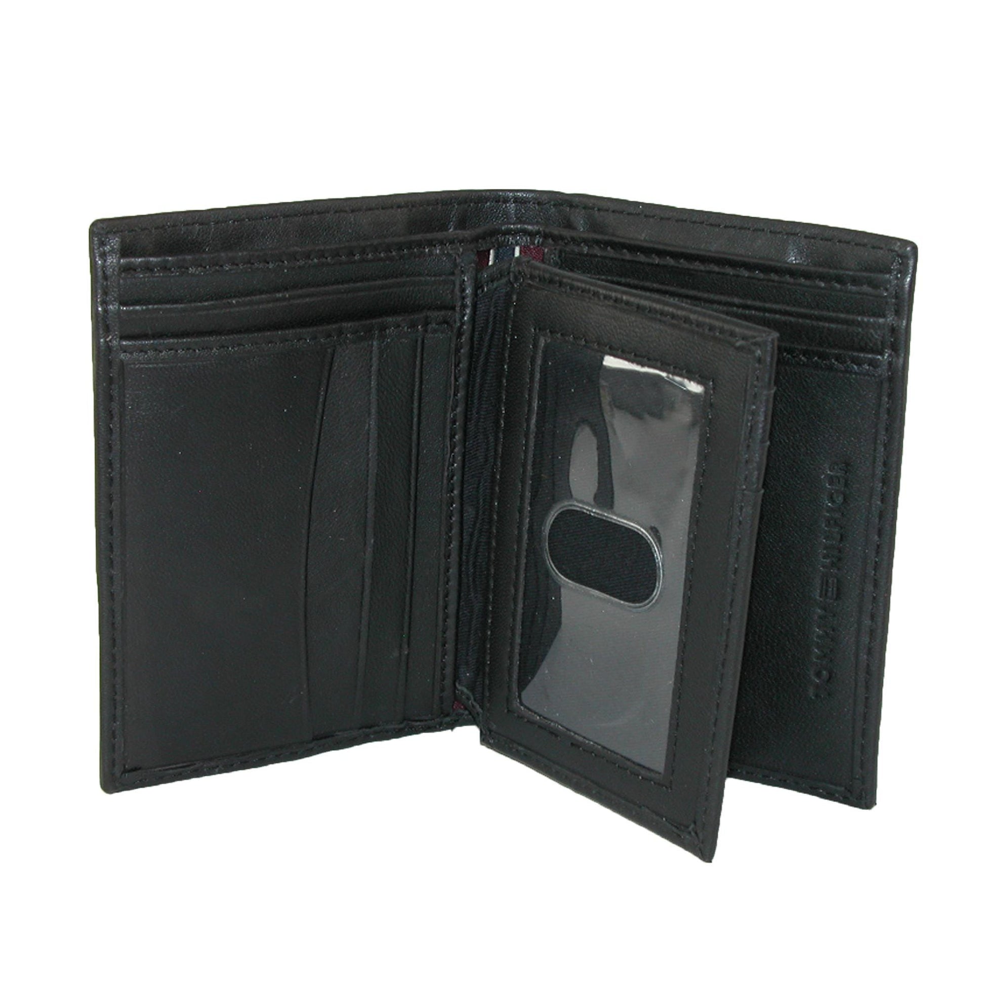 Tommy Hilfiger Men's Leather Stockton Credit Card Organizer Wallet - Black