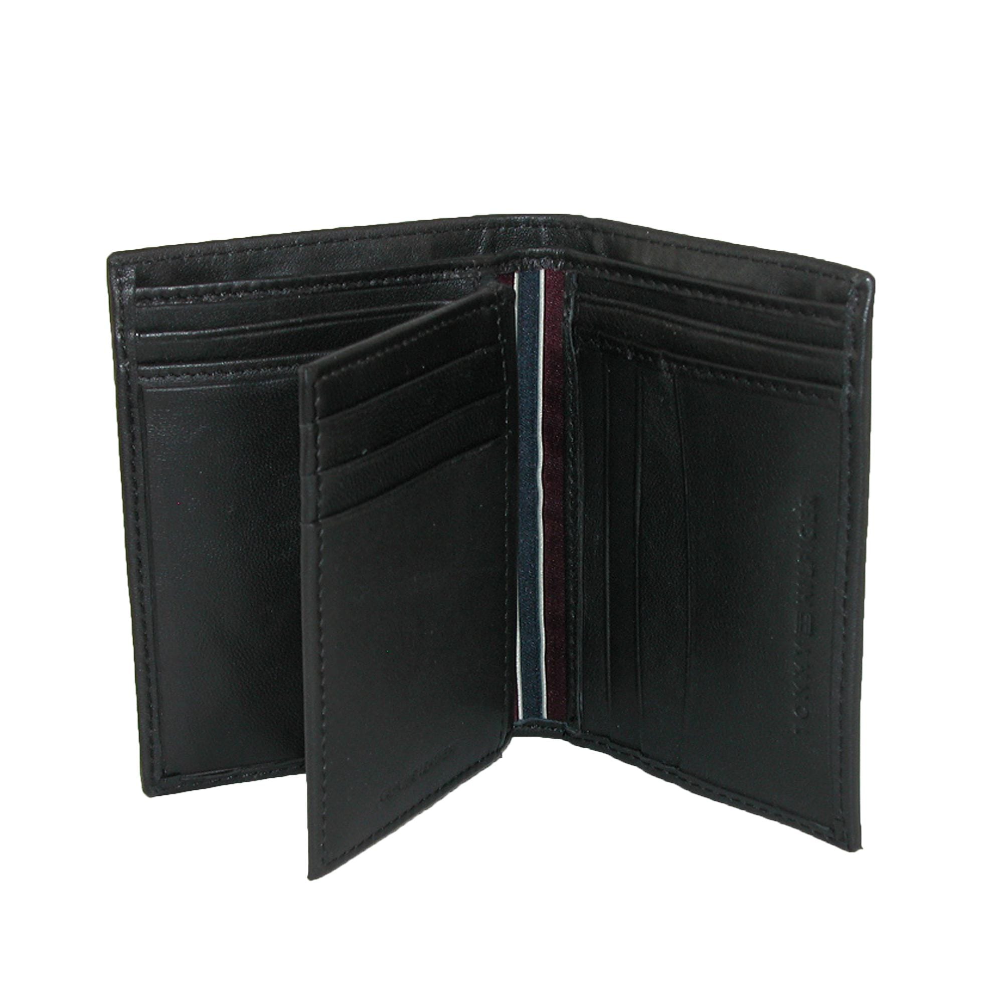 Tommy Hilfiger Men's Leather Stockton Credit Card Organizer Wallet - Black