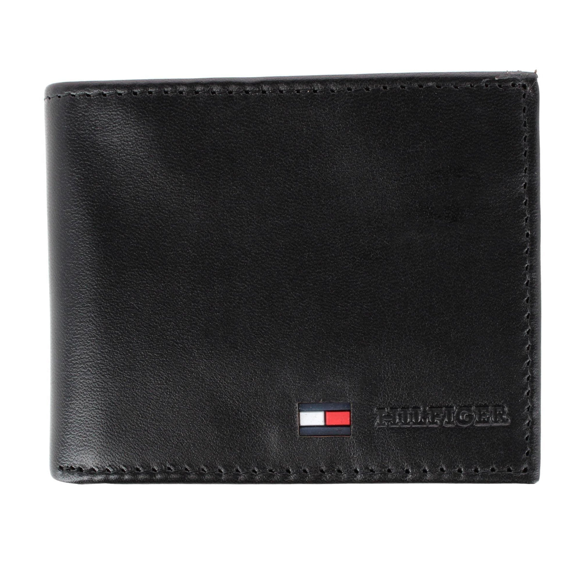 Tommy Hilfiger Men's Leather Stockton Bifold Coin Wallet - Black