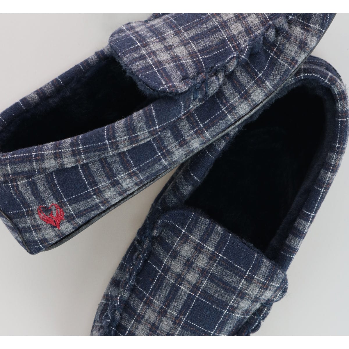 Ascentix Men's Slip On Plaid Slipper - Navy