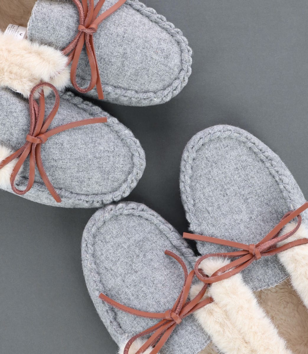 Ascentix Women's Cozy Moccasin Slippers Faux Fur Lined Gray - Grey