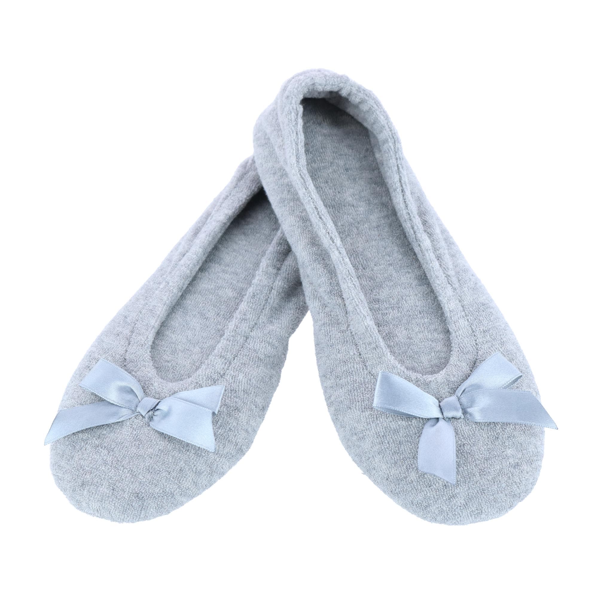 CTM® Women's Terry Ballerina Slipper House Shoe - Gray