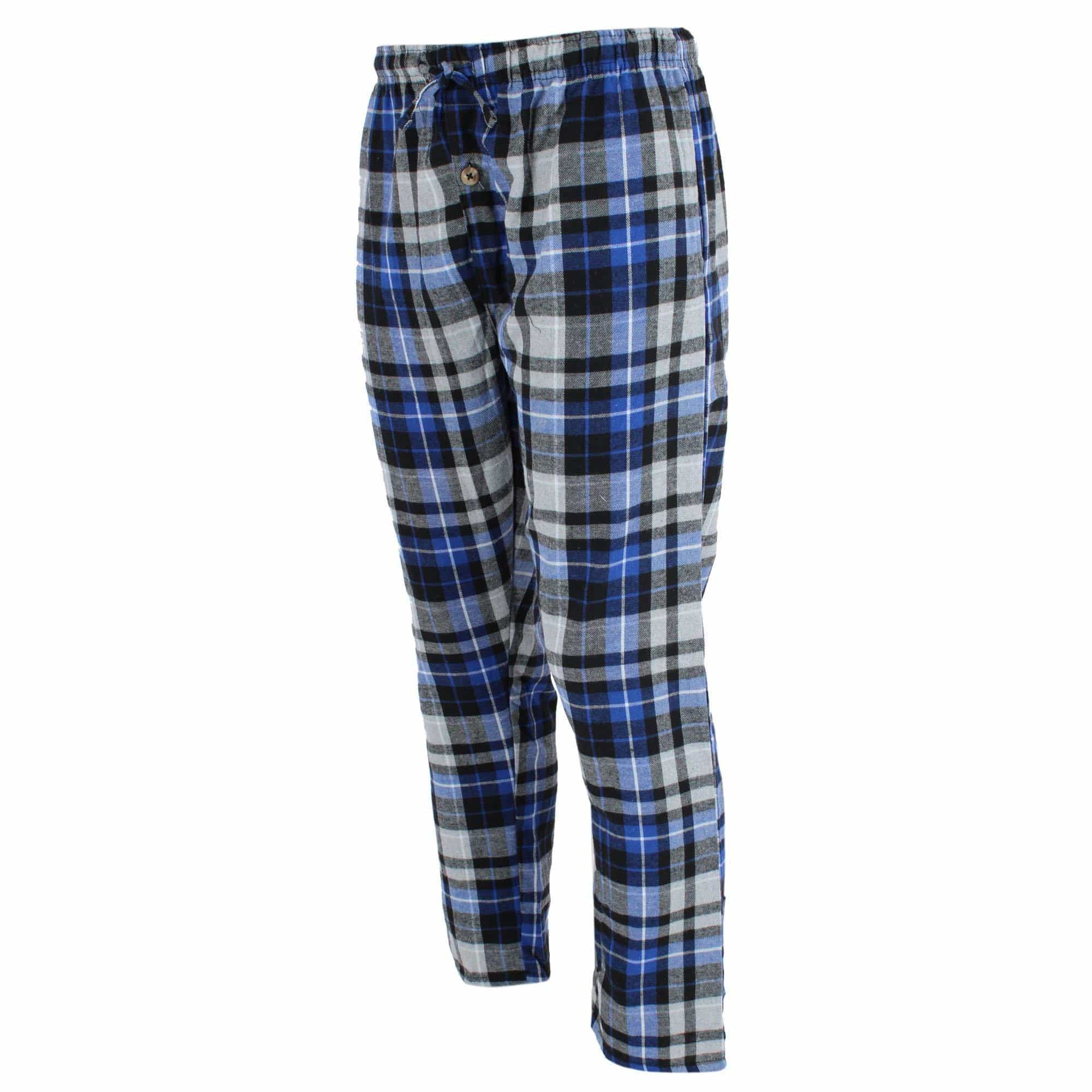 Ten West Apparel Men's Flannel Pajama Pants - Black/Blue