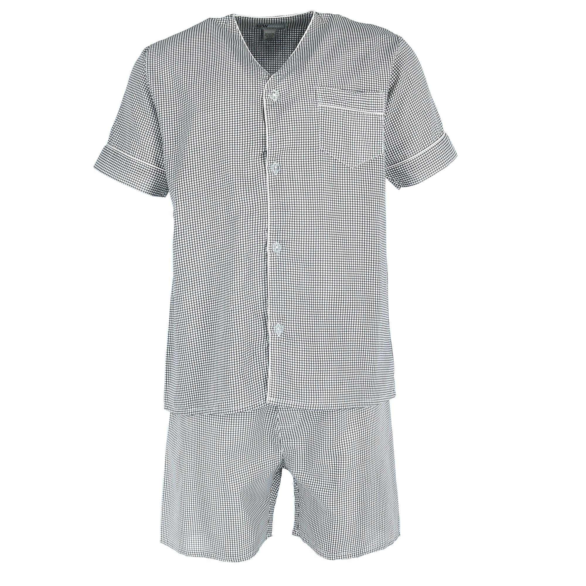 Ten West Apparel Men's Short Sleeve Short Leg Pajama Set - Black