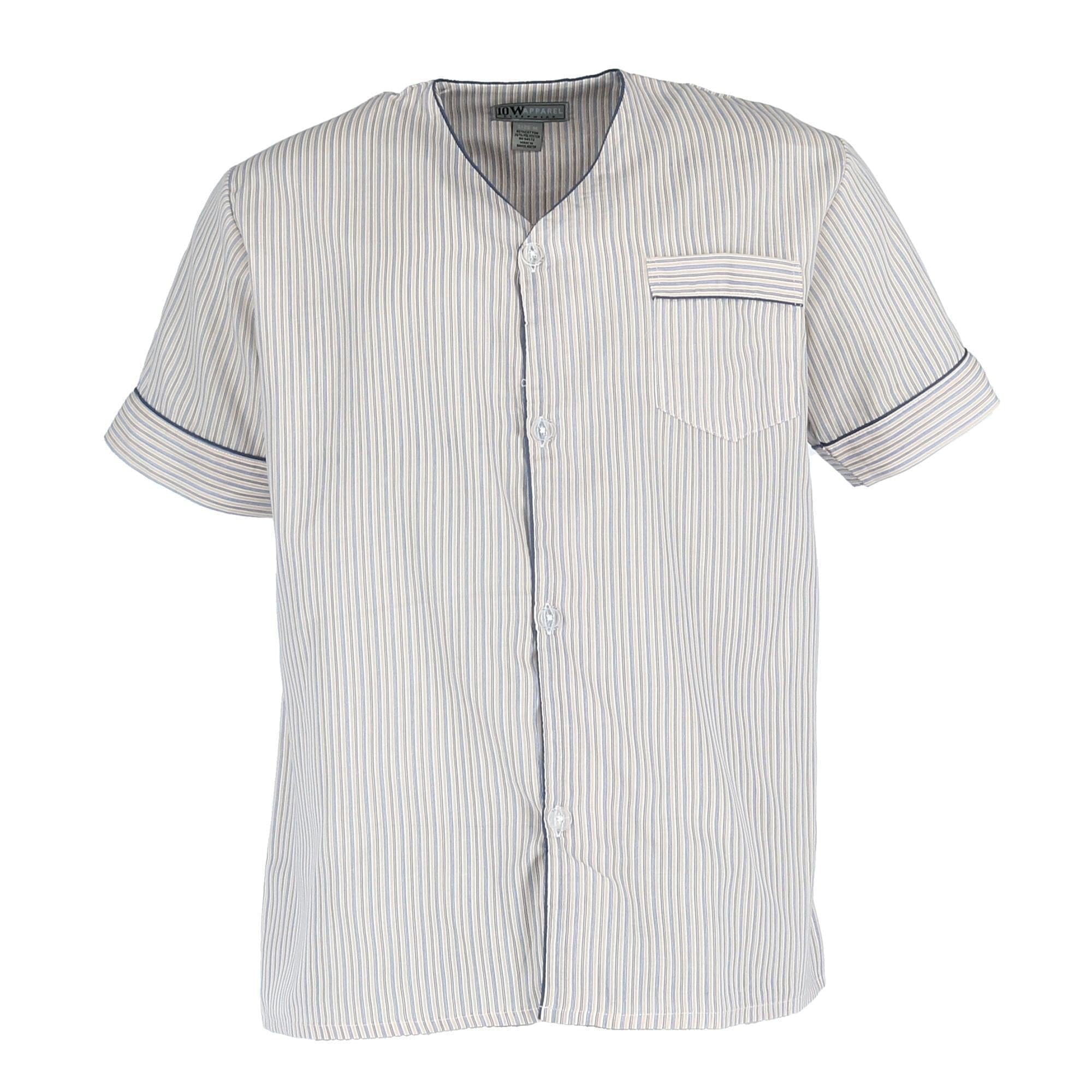 Ten West Apparel Men's Short Sleeve Short Leg Pajama Set - Goldenrod Stripe