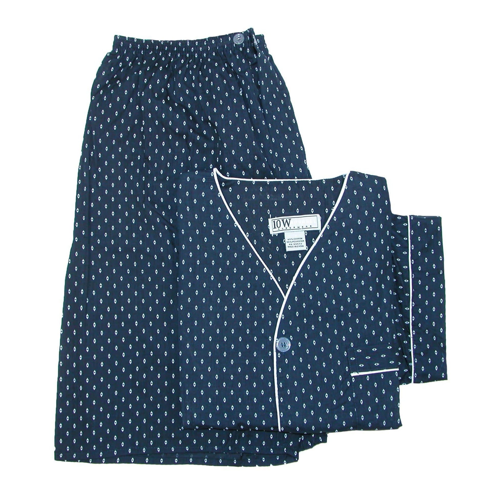 Ten West Apparel Men's Short Sleeve Short Leg Pajama Set - Navy