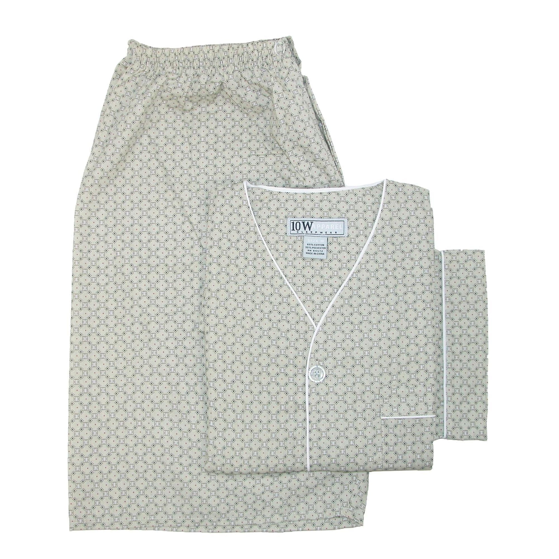 Ten West Apparel Men's Short Sleeve Short Leg Pajama Set - Tan