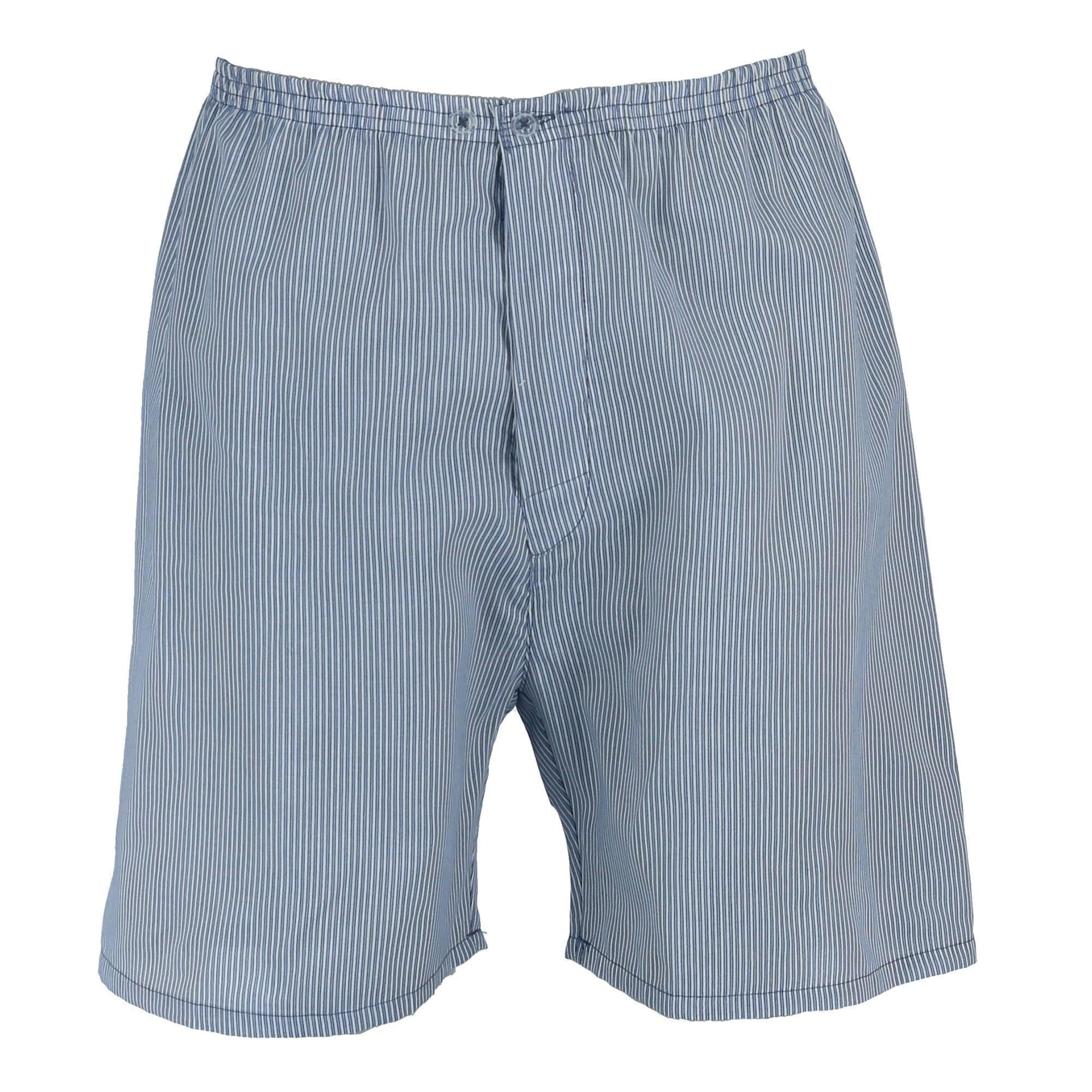 Ten West Apparel Men's Short Sleeve Short Leg Pajama Set - Blue White Stripe