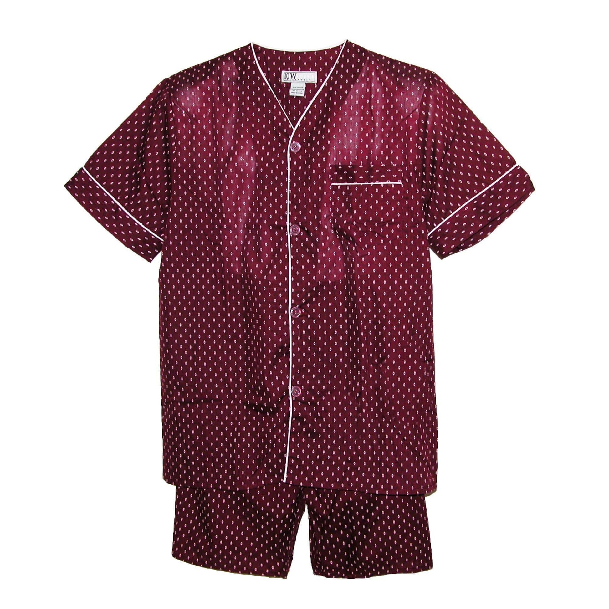Ten West Apparel Men's Short Sleeve Short Leg Pajama Set - Men's Short Sleeve Short Leg Pajama Set
