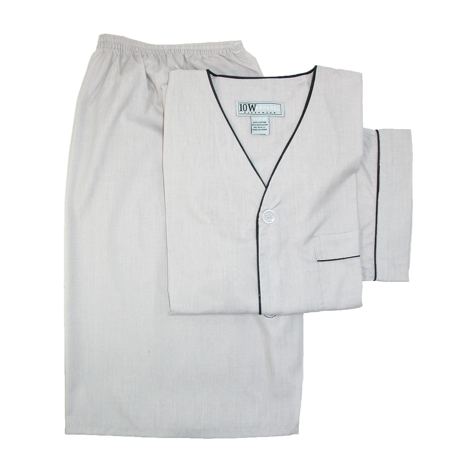 Ten West Apparel Men's Short Sleeve Short Leg Pajama Set - Grey