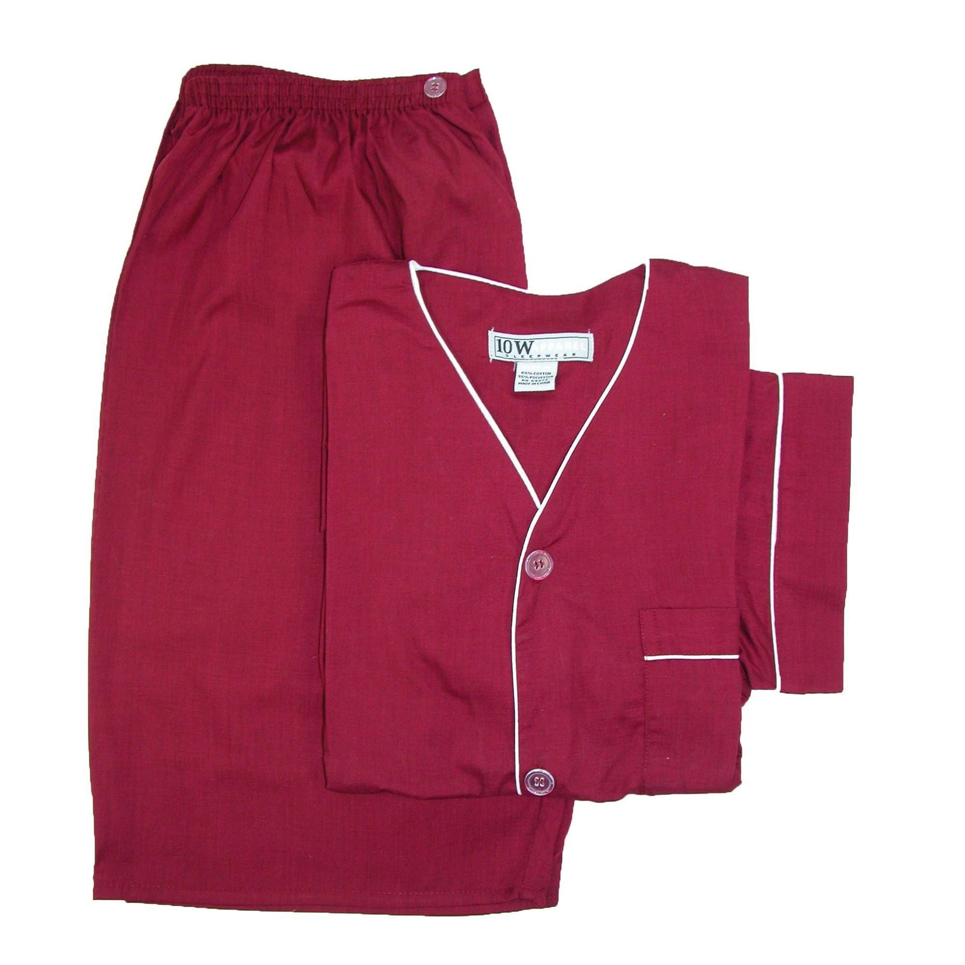 Ten West Apparel Men's Short Sleeve Short Leg Pajama Set - Red