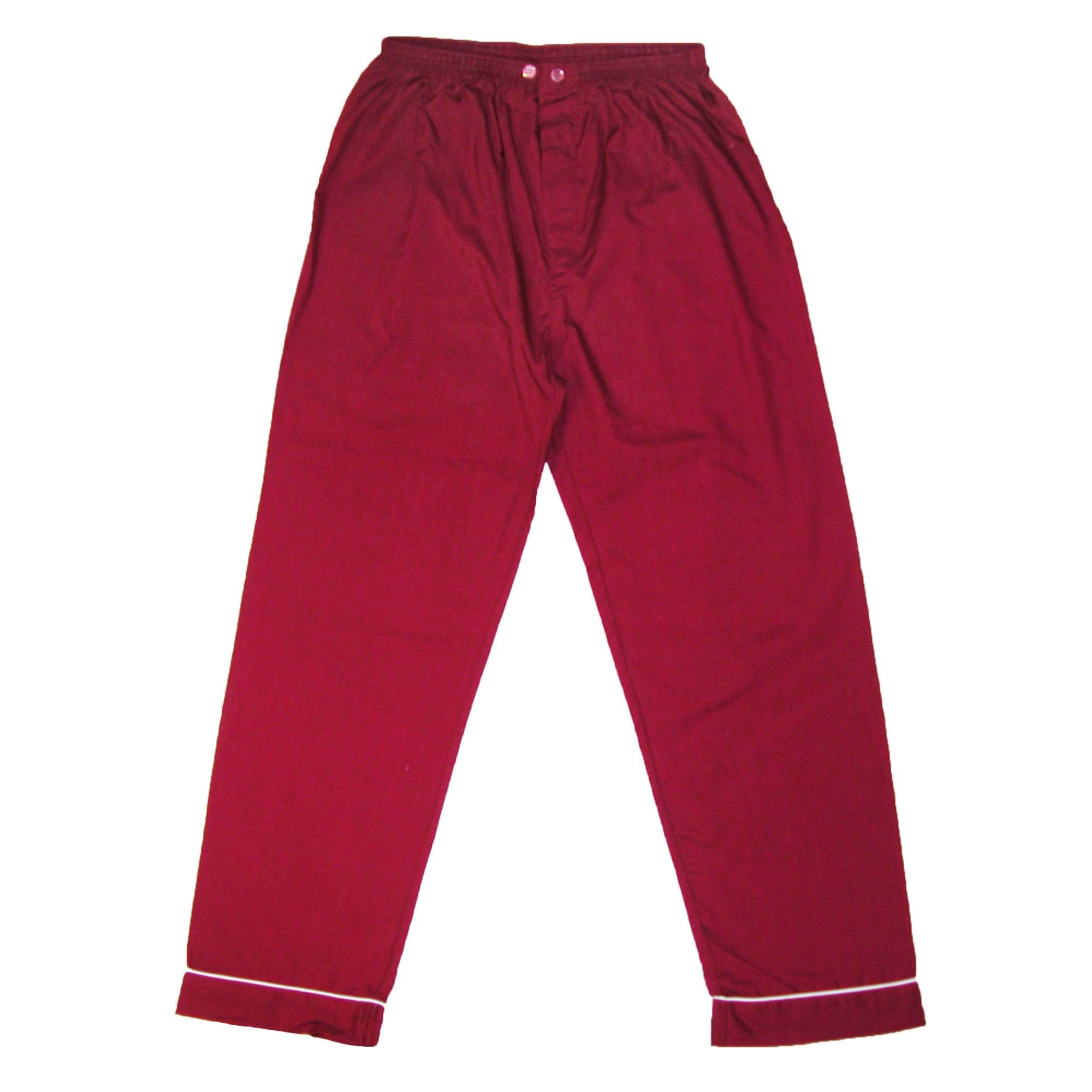Ten West Apparel Men's Short Sleeve Long Leg Solid Pajama Set - Red