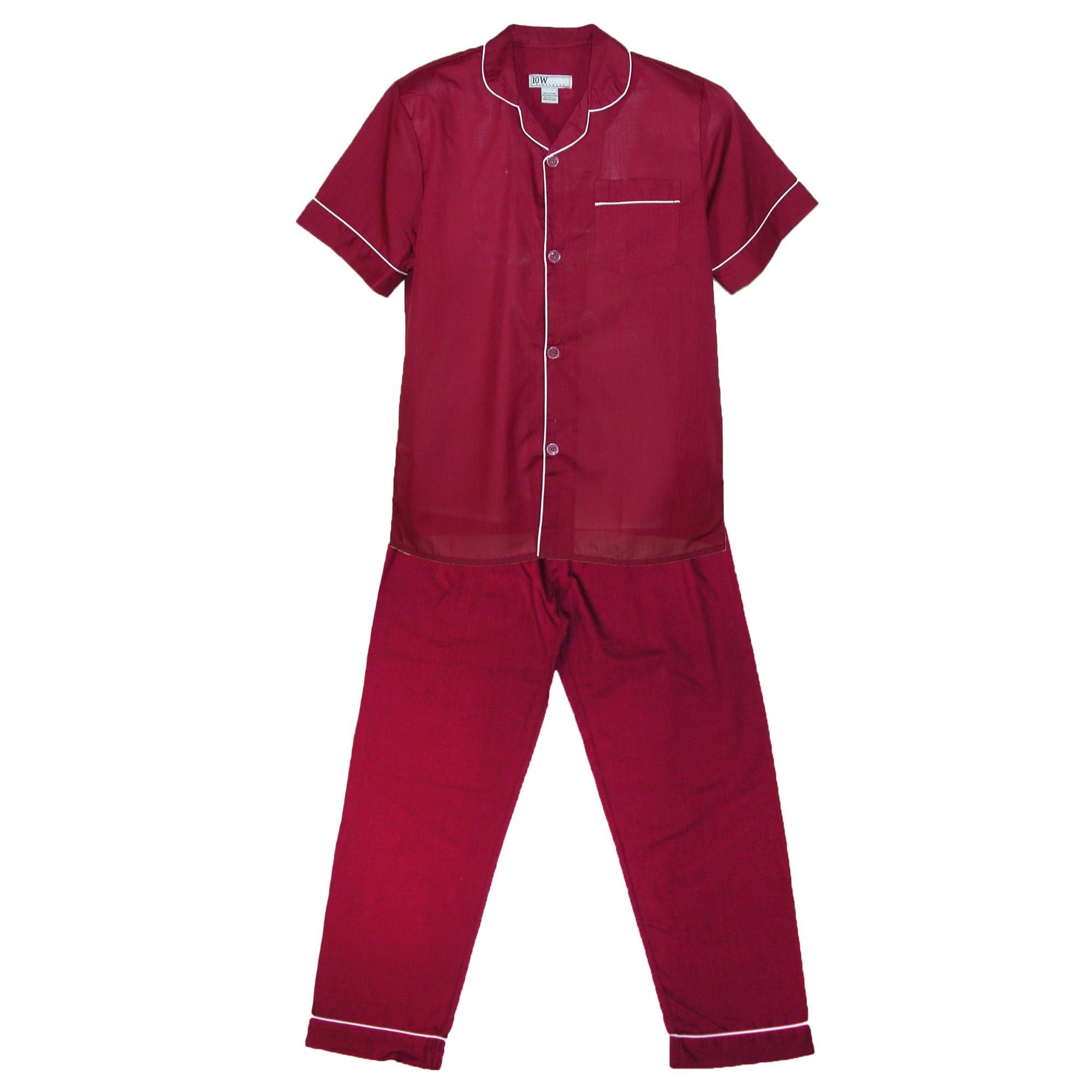 Ten West Apparel Men's Short Sleeve Long Leg Solid Pajama Set - Men's Short Sleeve Long Leg Solid Pajama Set