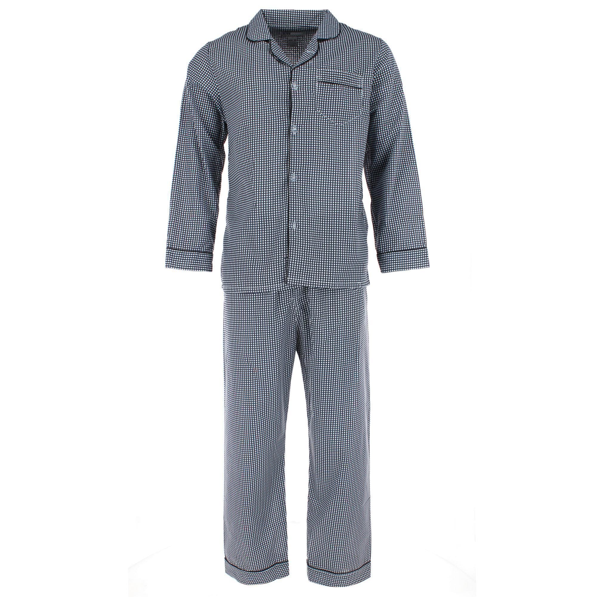 Ten West Apparel Men's Long Sleeve Long Pant Pajama Set - Black