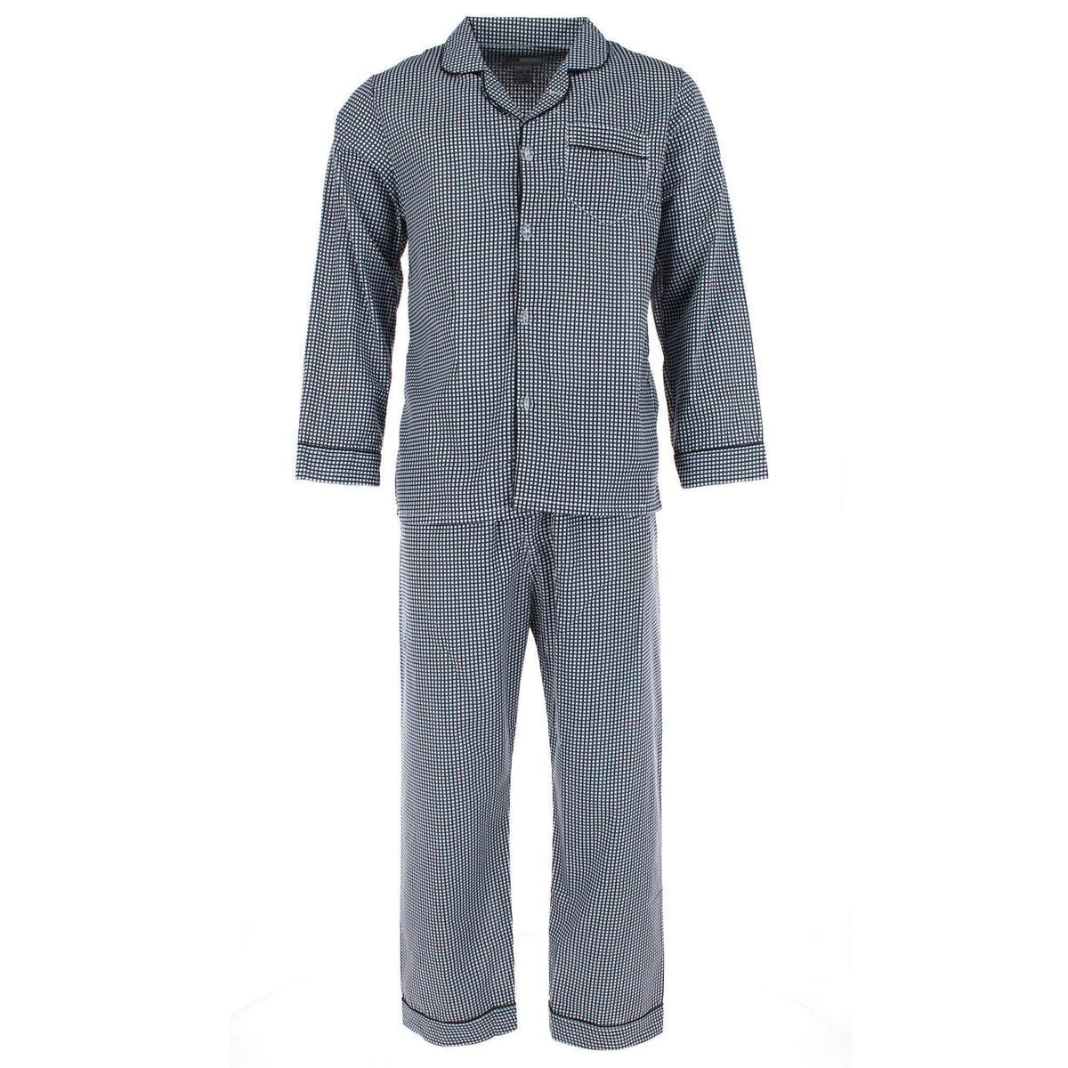 Ten West Apparel Men's Long Sleeve Long Pant Pajama Set - Black