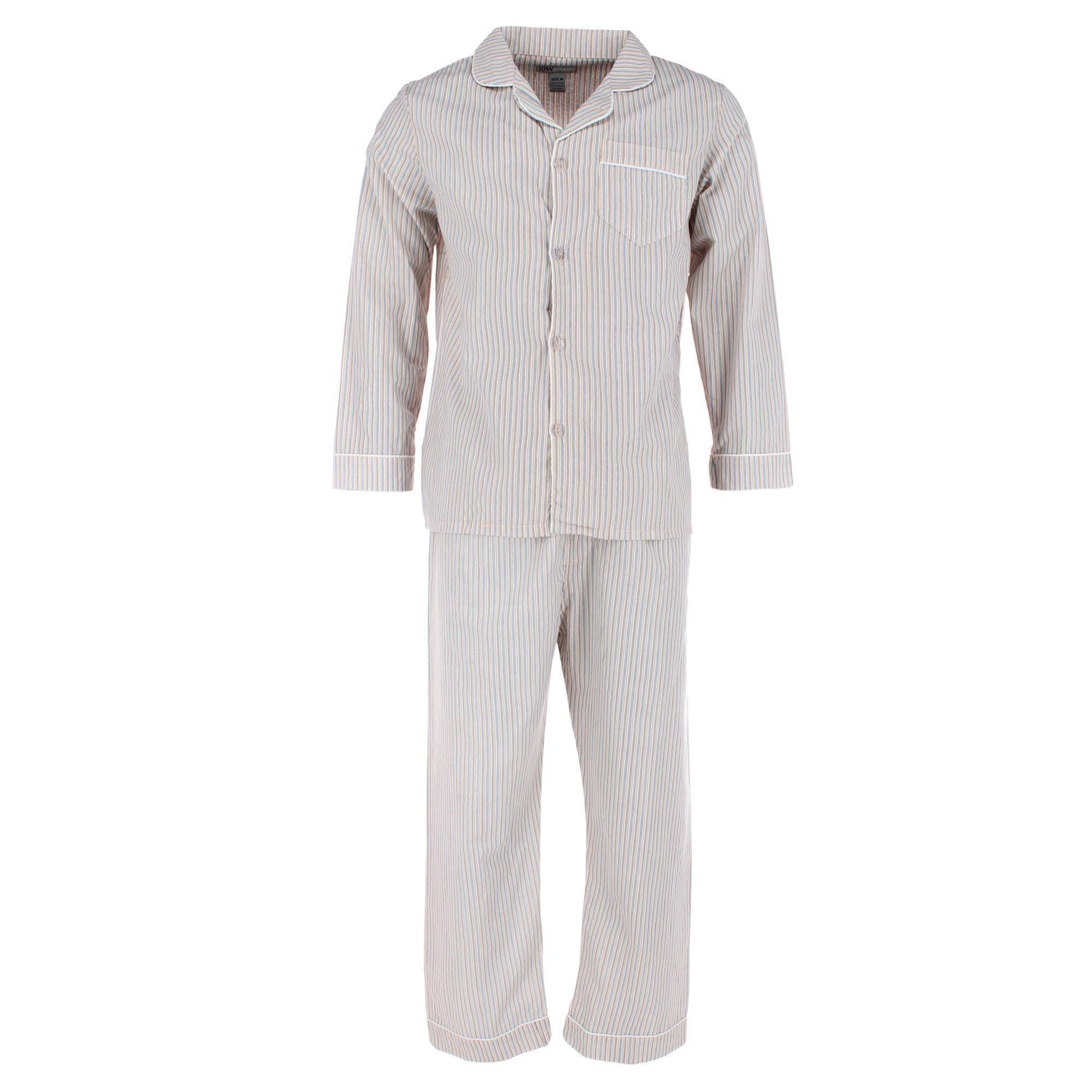 Ten West Apparel Men's Long Sleeve Long Pant Pajama Set - Gold