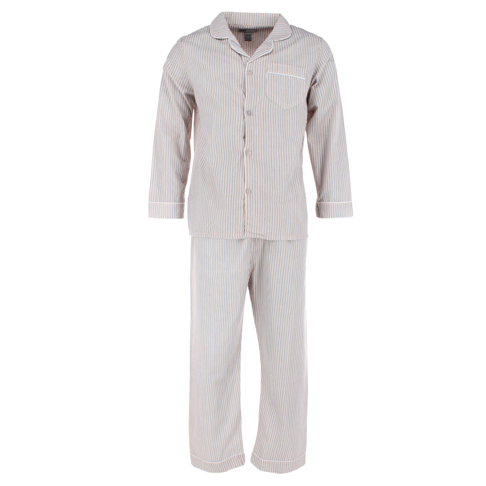 Ten West Apparel Men's Long Sleeve Long Pant Pajama Set - Gold